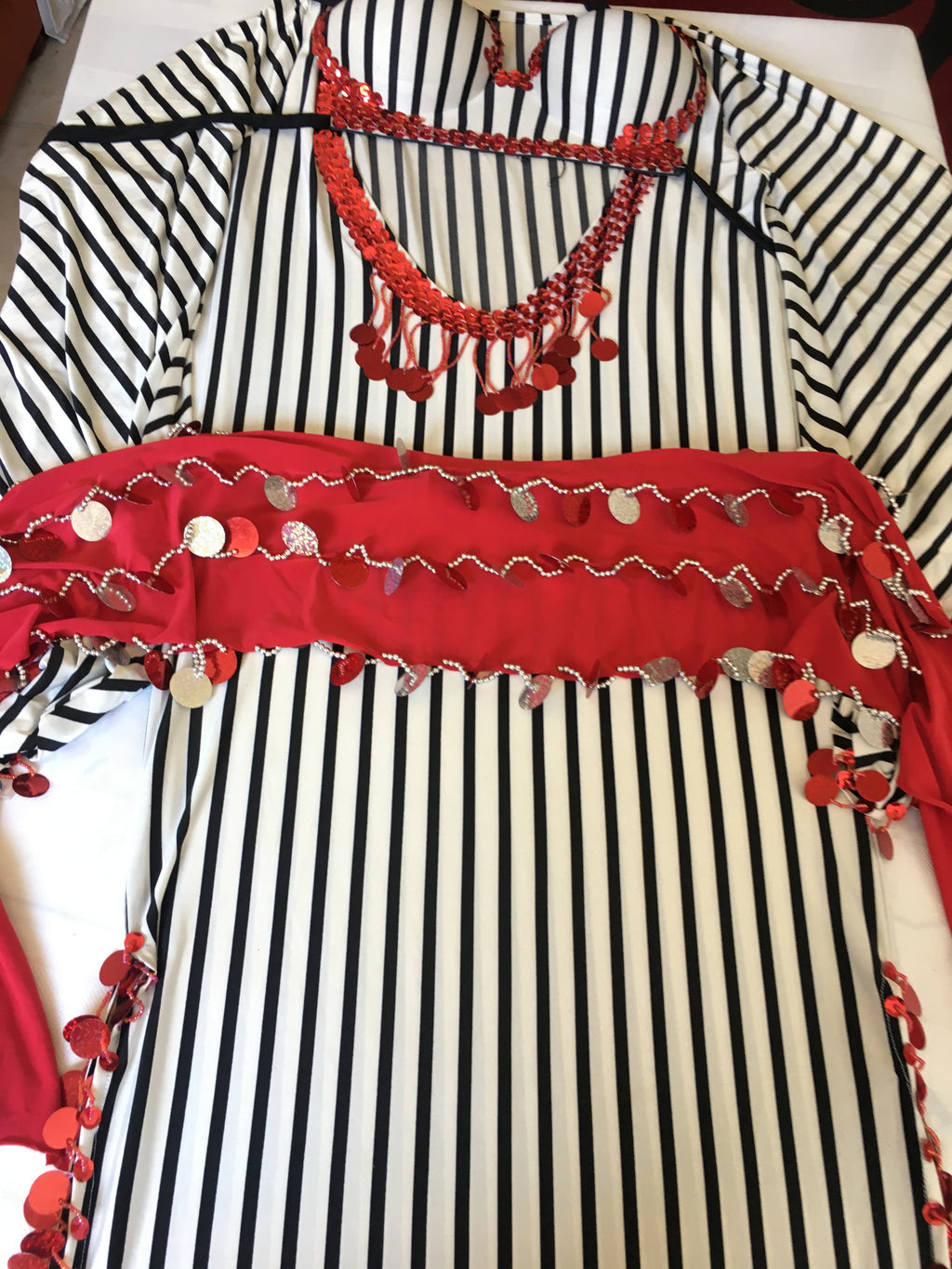 Handmade Saidi Belly Dance Costume with Bra & Hip Scarf