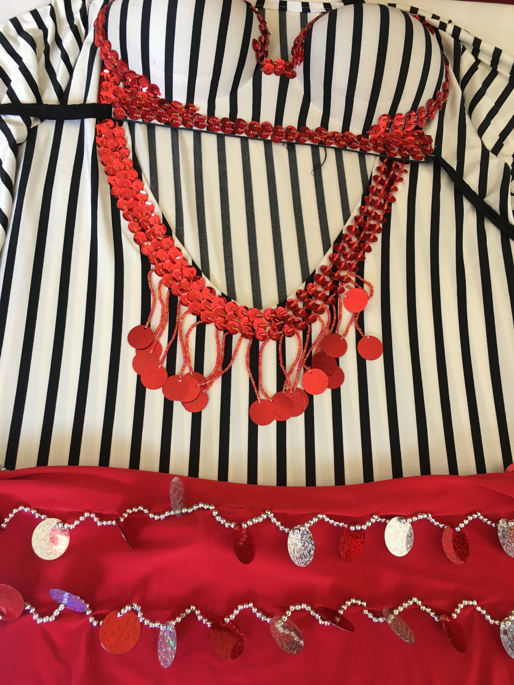Handmade Saidi Belly Dance Costume with Bra & Hip Scarf