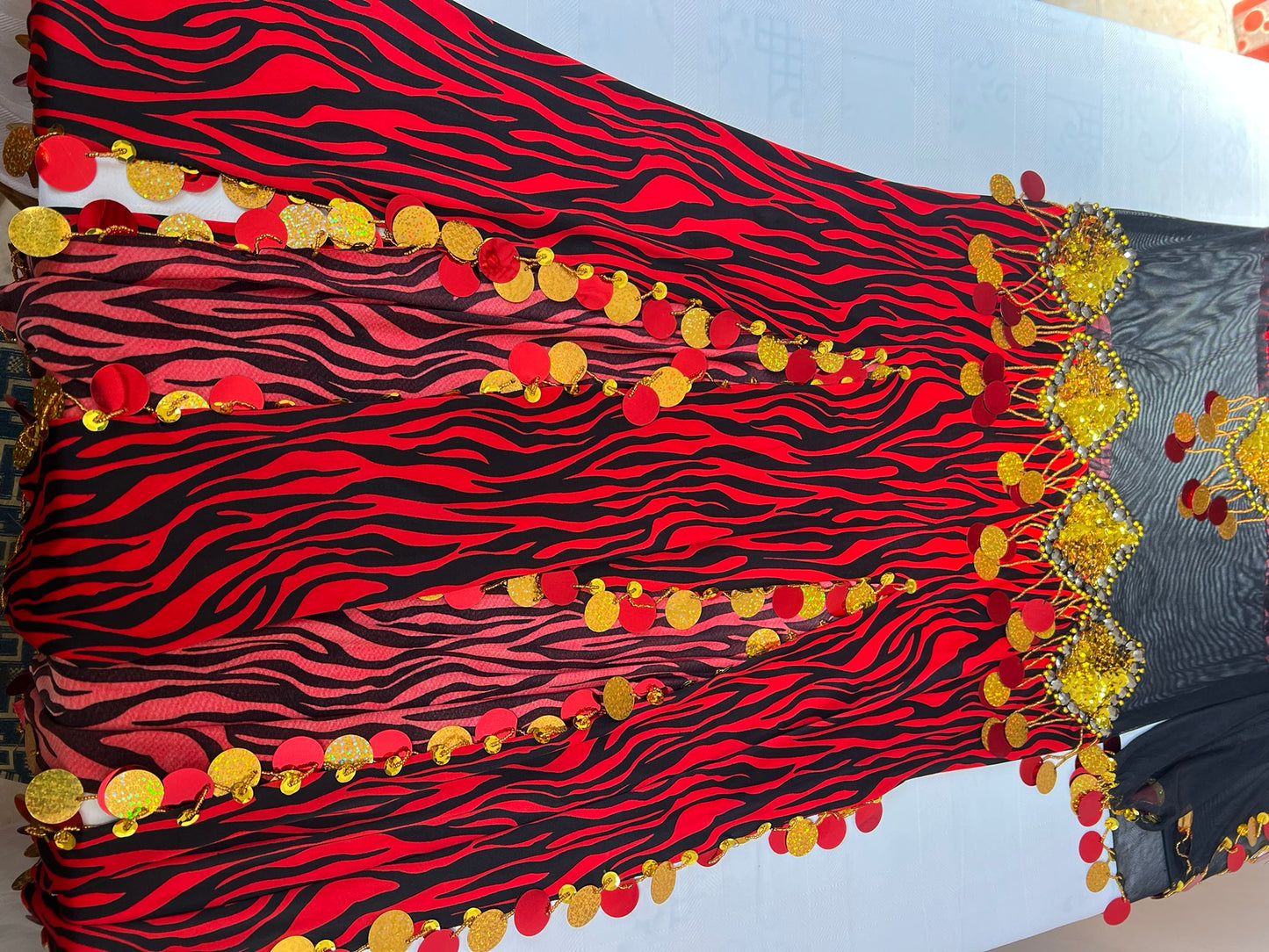 Sexy oriental belly dance dress, handmade embellished belly dance skirt and top Saidi dance dress بدلة رقص