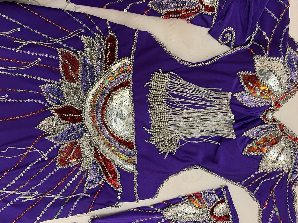 Professional belly dance costume handmade beaded and sequined with multi-colours Egyptian Custom unique design luxurious belly dance outfit