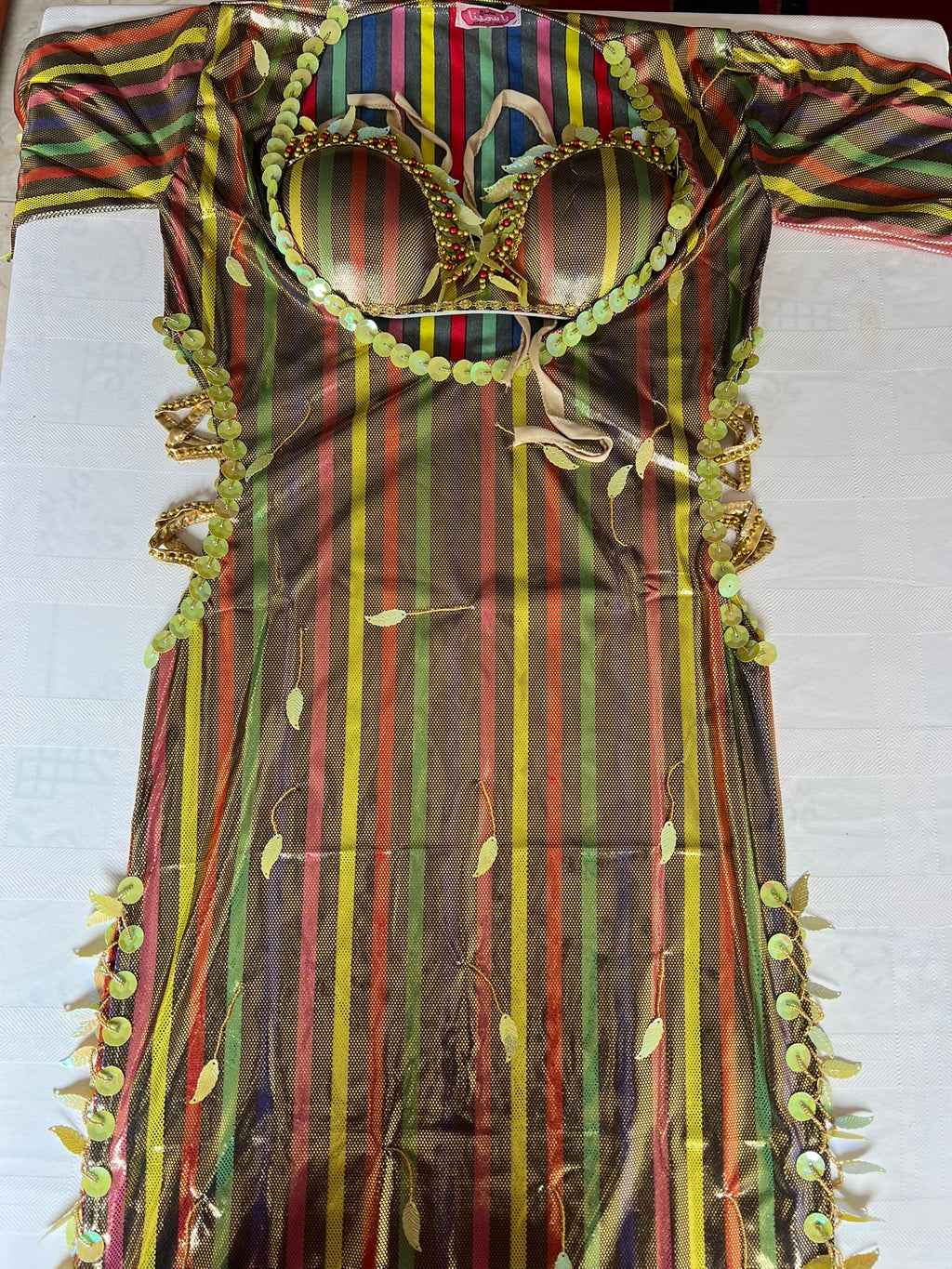 Egyptian Belly Dance Outfit – Handmade Galabia Dress & Bra Set with Embellishments