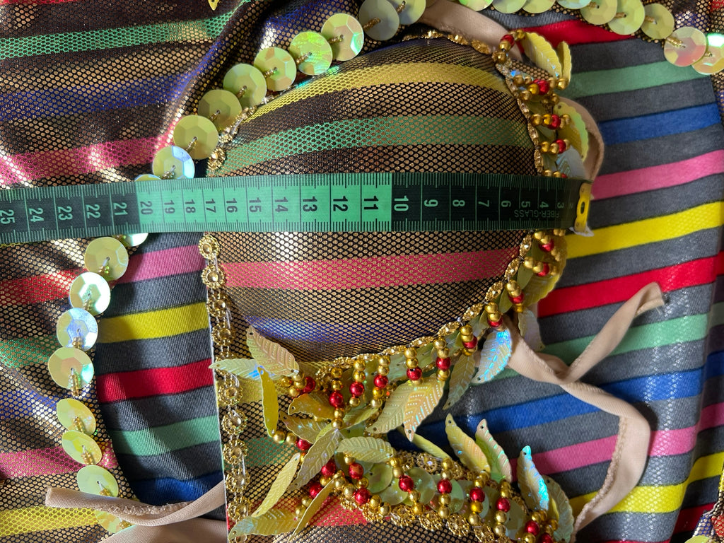Egyptian Belly Dance Outfit – Handmade Galabia Dress & Bra Set with Embellishments