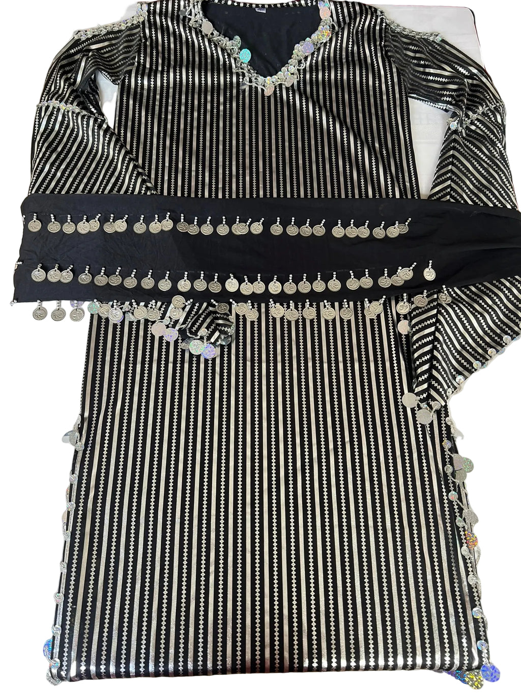 Egyptian belly dance striped dress, Saidi dancing Galabia, handmade dance outfit جلابية رقص شرقى صعيدى