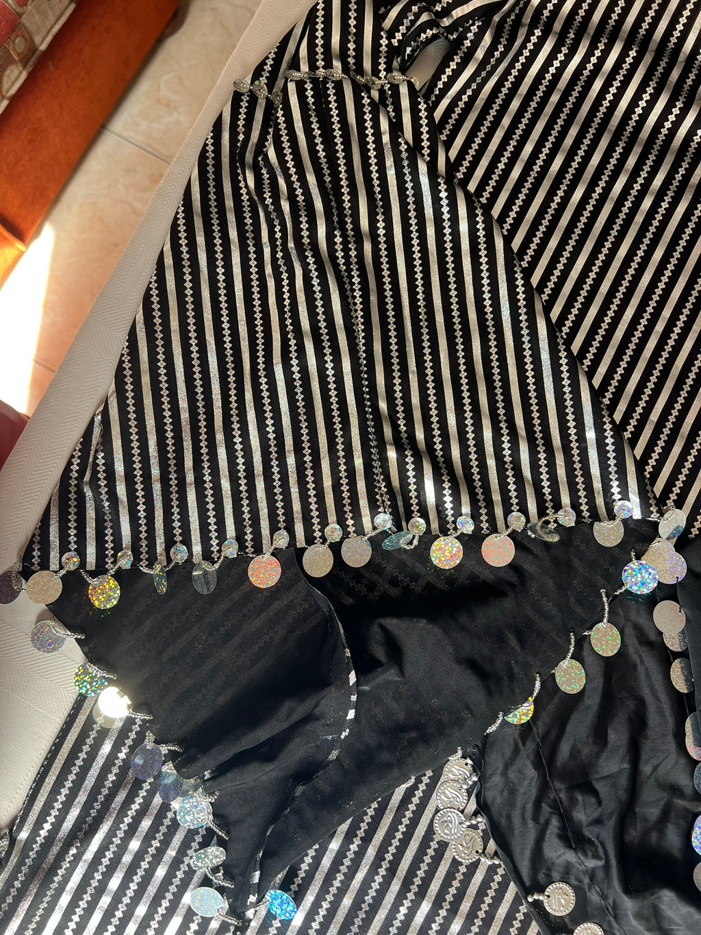 Egyptian belly dance striped dress, Saidi dancing Galabia, handmade dance outfit جلابية رقص شرقى صعيدى