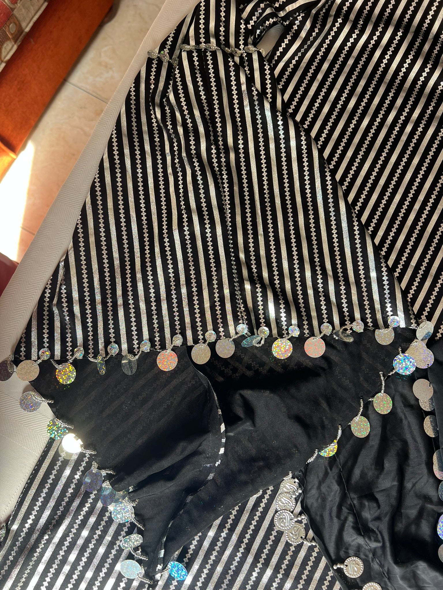 Egyptian belly dance striped dress, Saidi dancing Galabia, handmade dance outfit جلابية رقص شرقى صعيدى