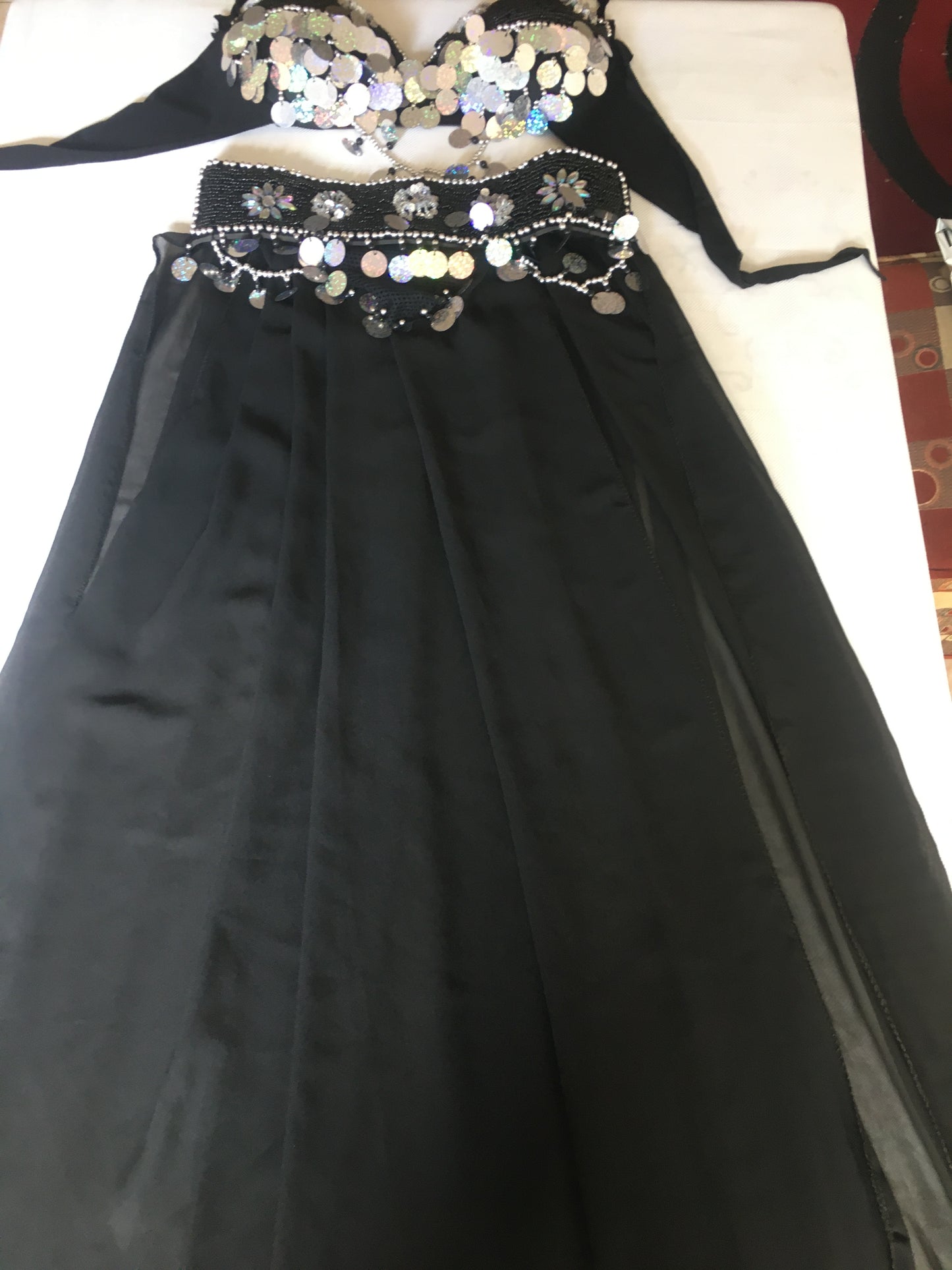 Egyptian Sexy belly dance costume, handmade belly dance dress, belt, skirt, and bra dancing ensemble