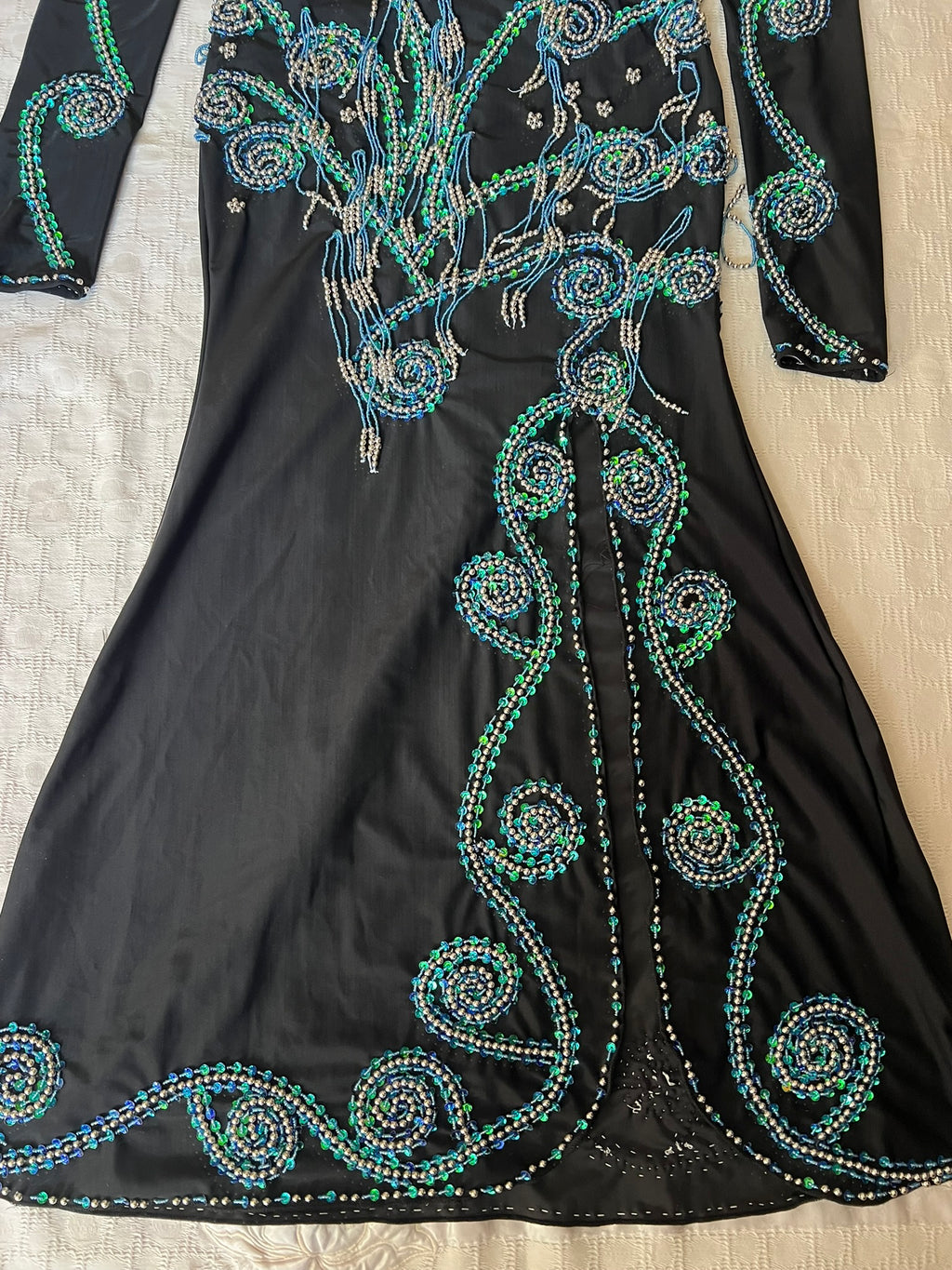 Professional Sexy Custom-Made Belly Dance Costume Belly Dancer one-piece Dress + Arm Pieces + Head piece, Handmade Embellished Dance outfit