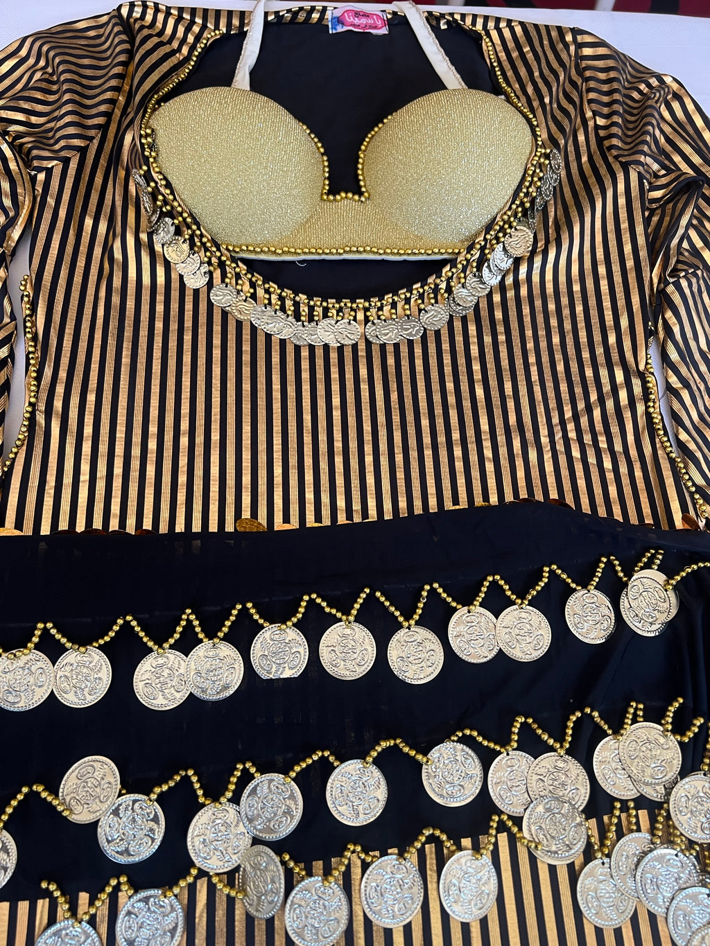 Egyptian Oriental Belly Dance Dress – Includes Bra & Scarf, Stunning Belly dance outfit