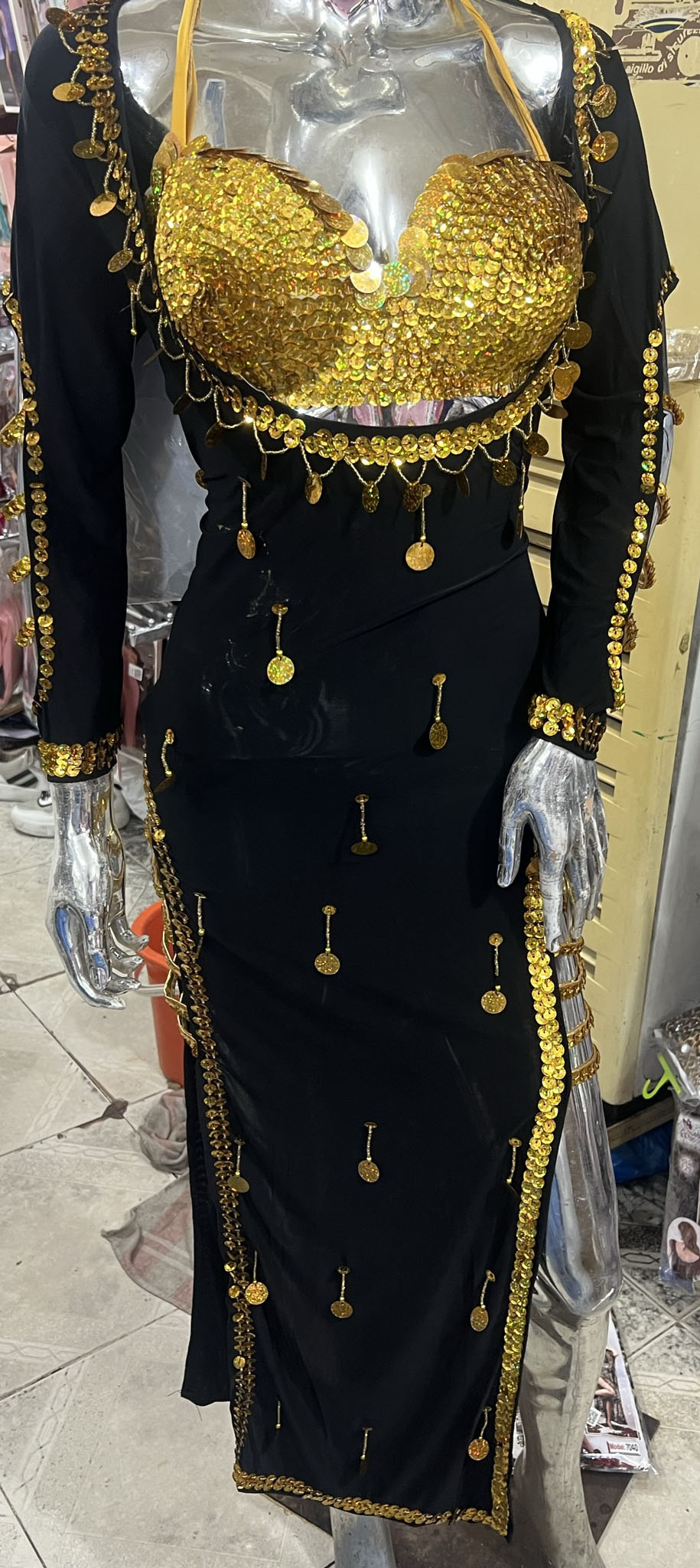 New Sexy Egyptian Belly Dance Costume Saidi Dress, Baladi Galabia, Fallahi Abaya