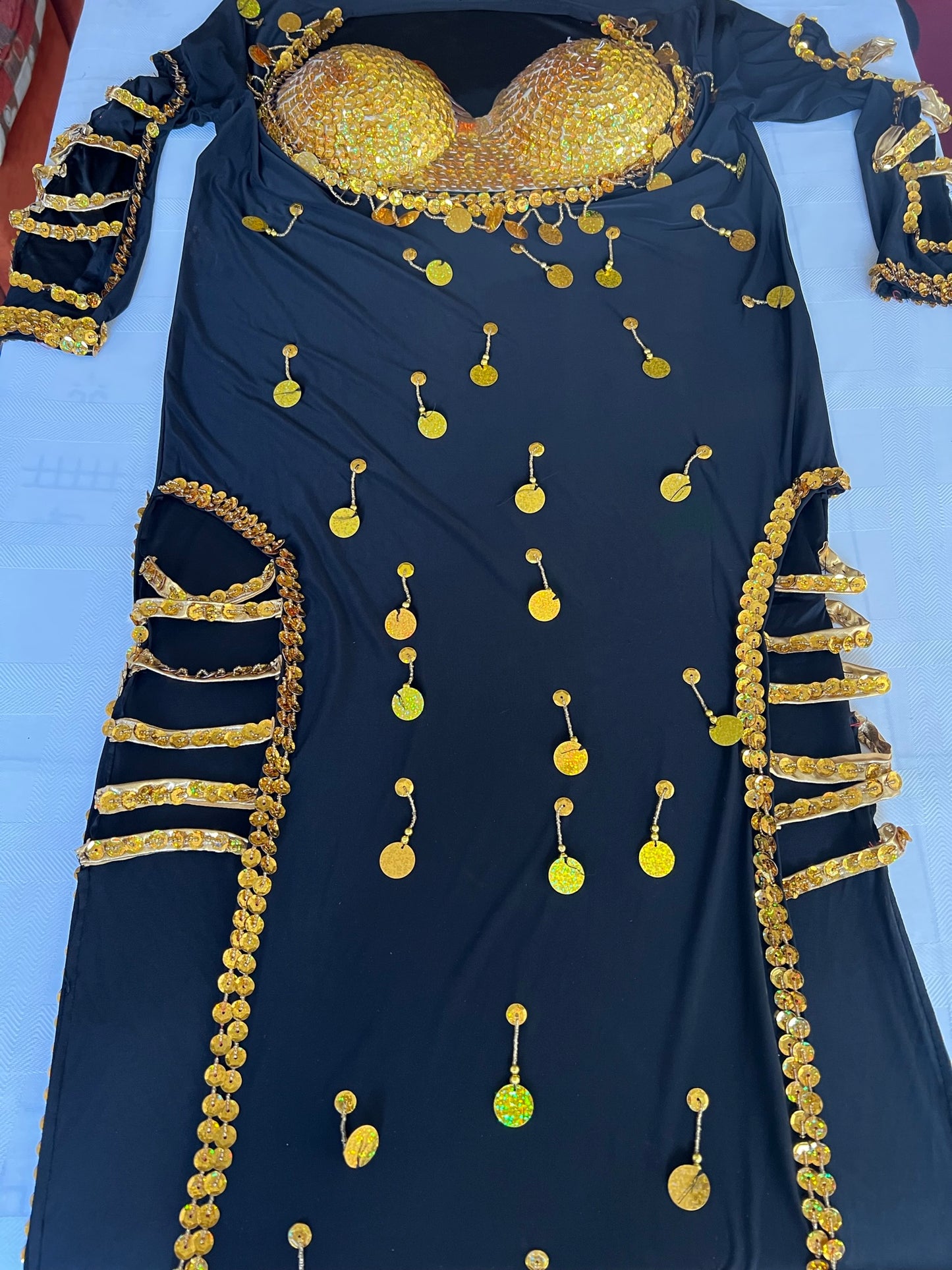New Sexy Egyptian Belly Dance Costume Saidi Dress, Baladi Galabia, Fallahi Abaya