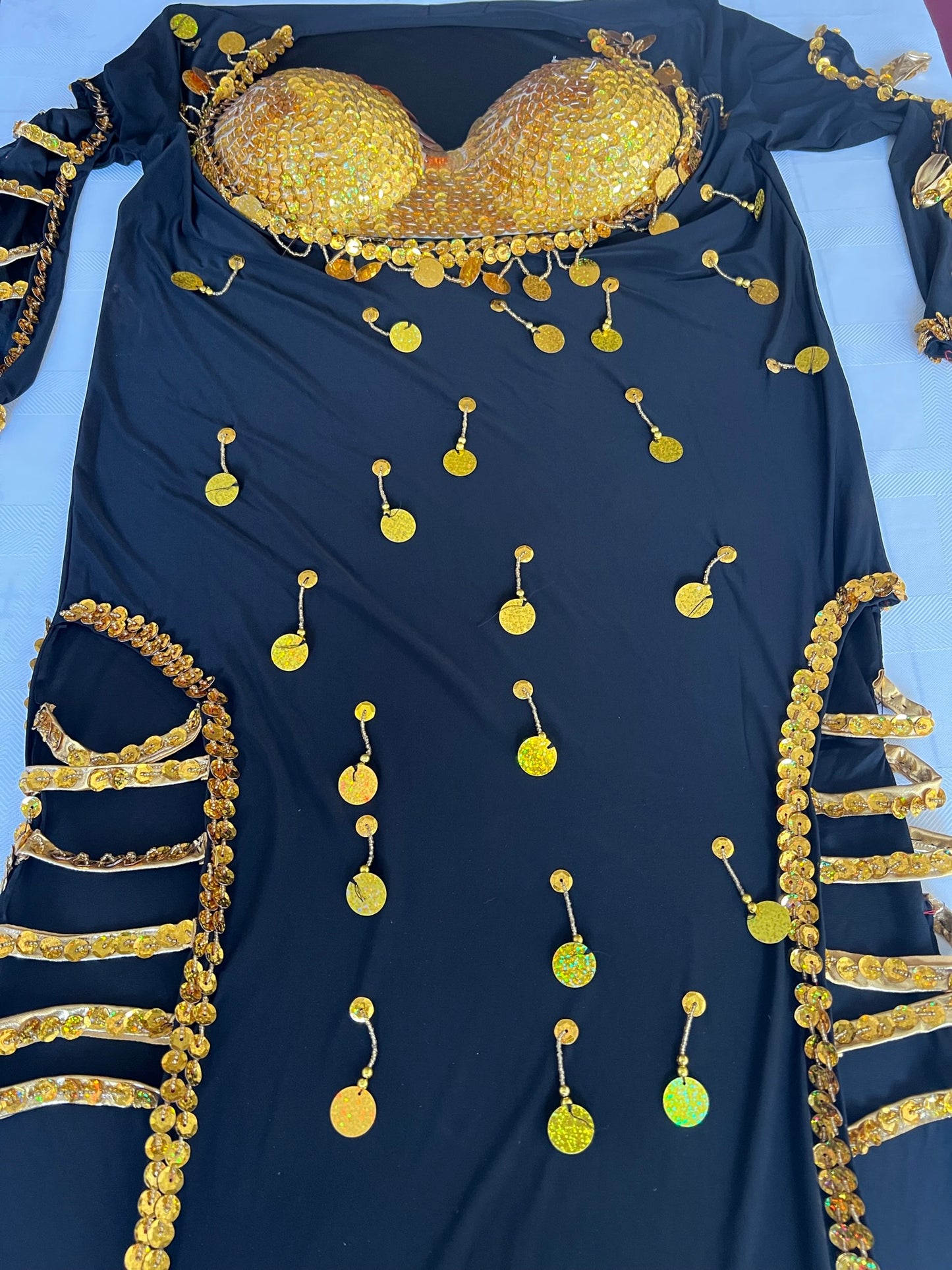 New Sexy Egyptian Belly Dance Costume Saidi Dress, Baladi Galabia, Fallahi Abaya