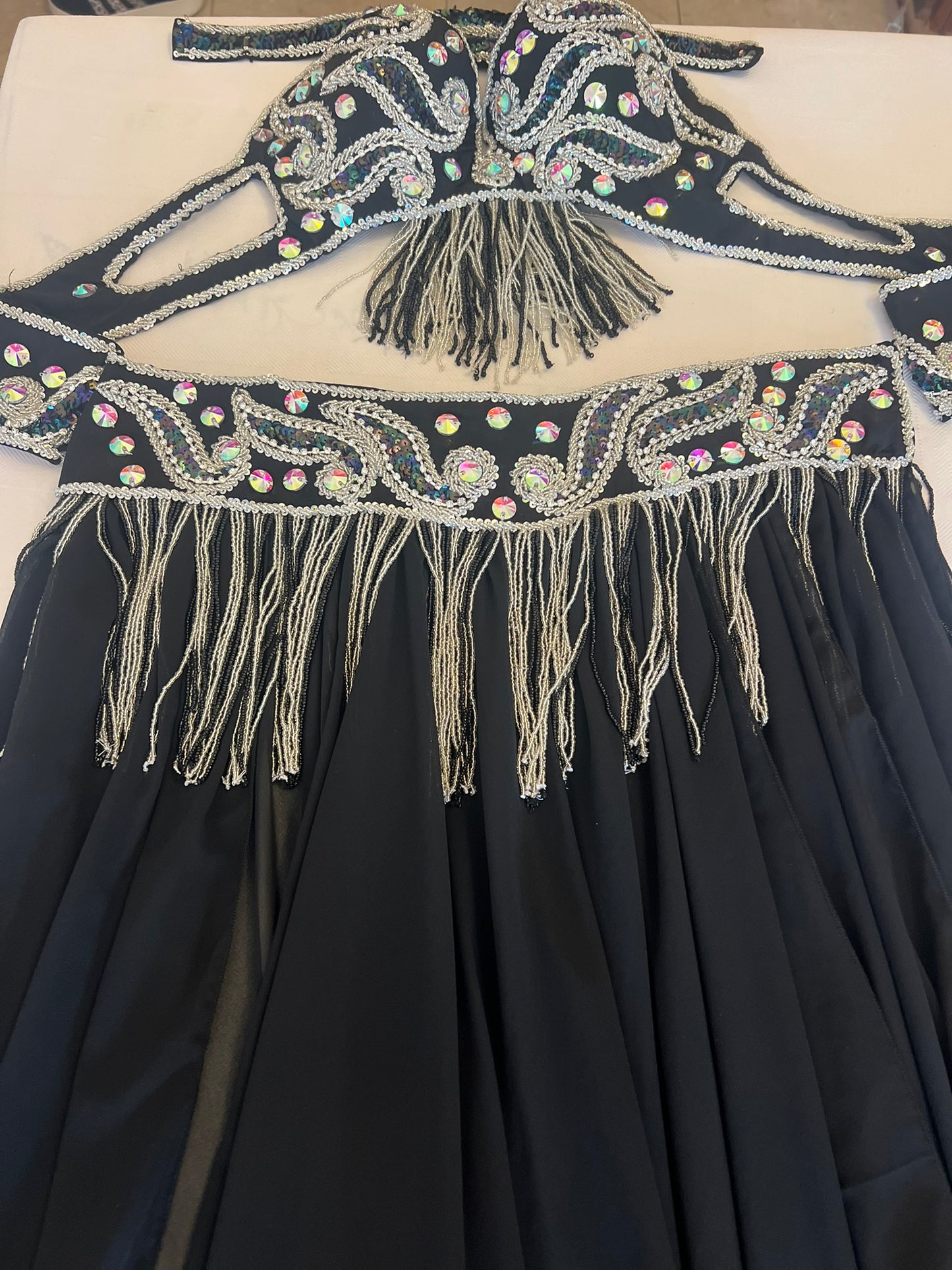 Professional belly dance costume/ Luxurious handmade belly dancer outfit