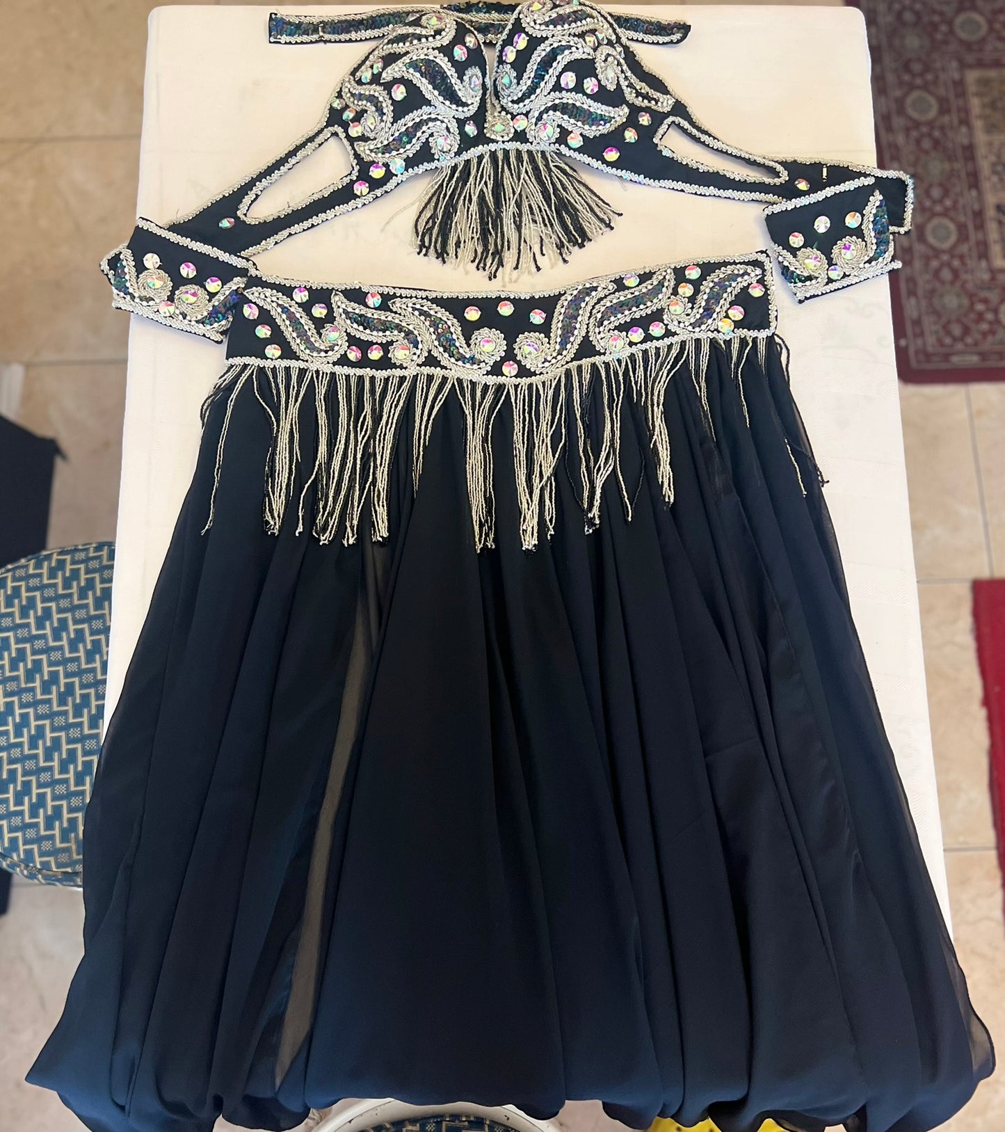 Professional belly dance costume/ Luxurious handmade belly dancer outfit