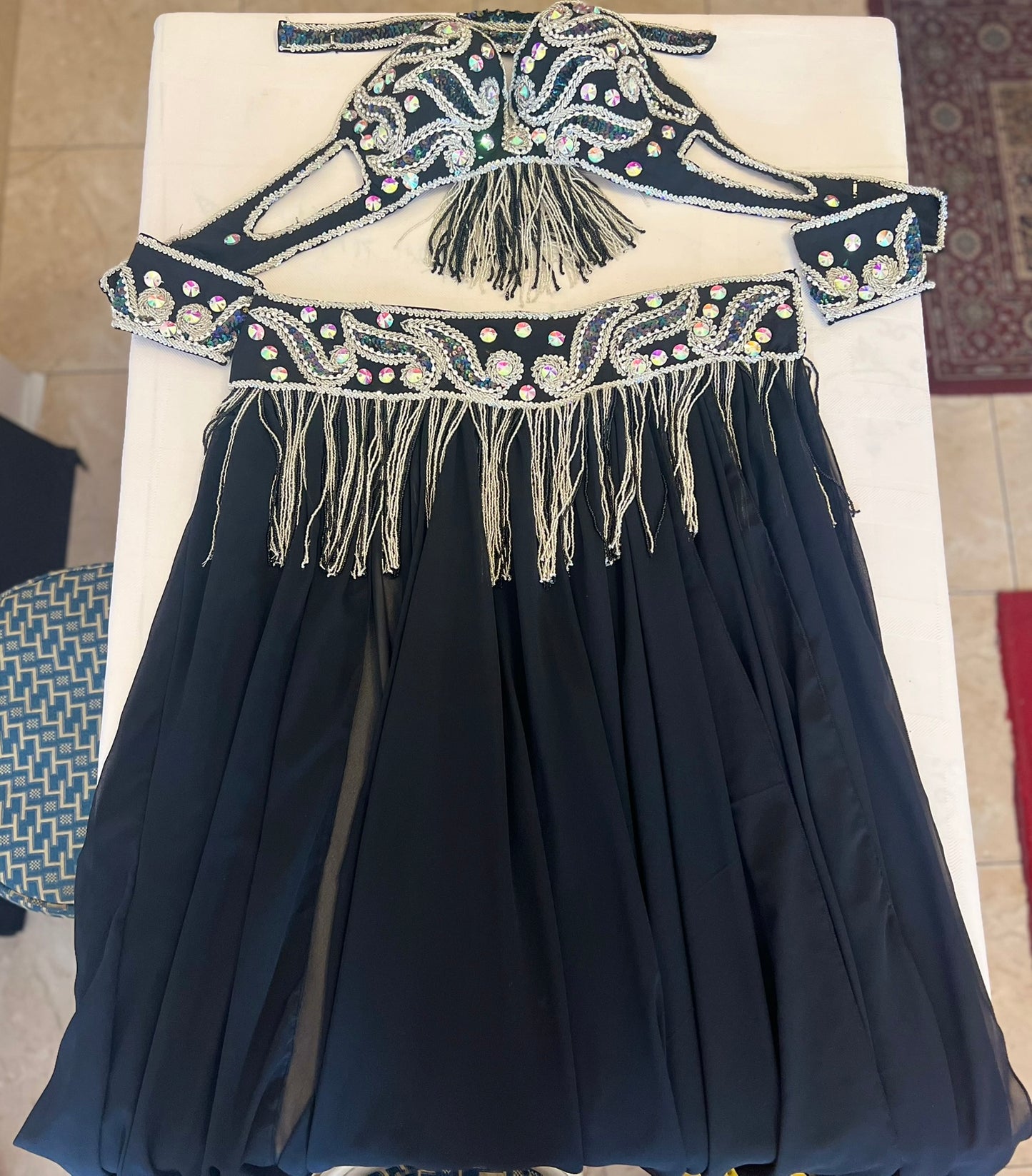 Professional belly dance costume/ Luxurious handmade belly dancer outfit