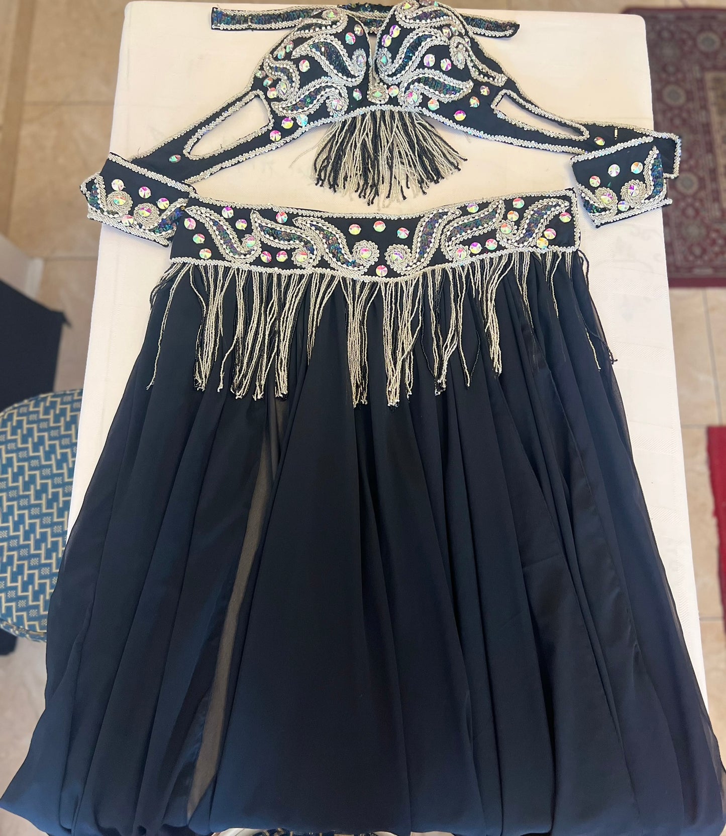 Professional belly dance costume/ Luxurious handmade belly dancer outfit
