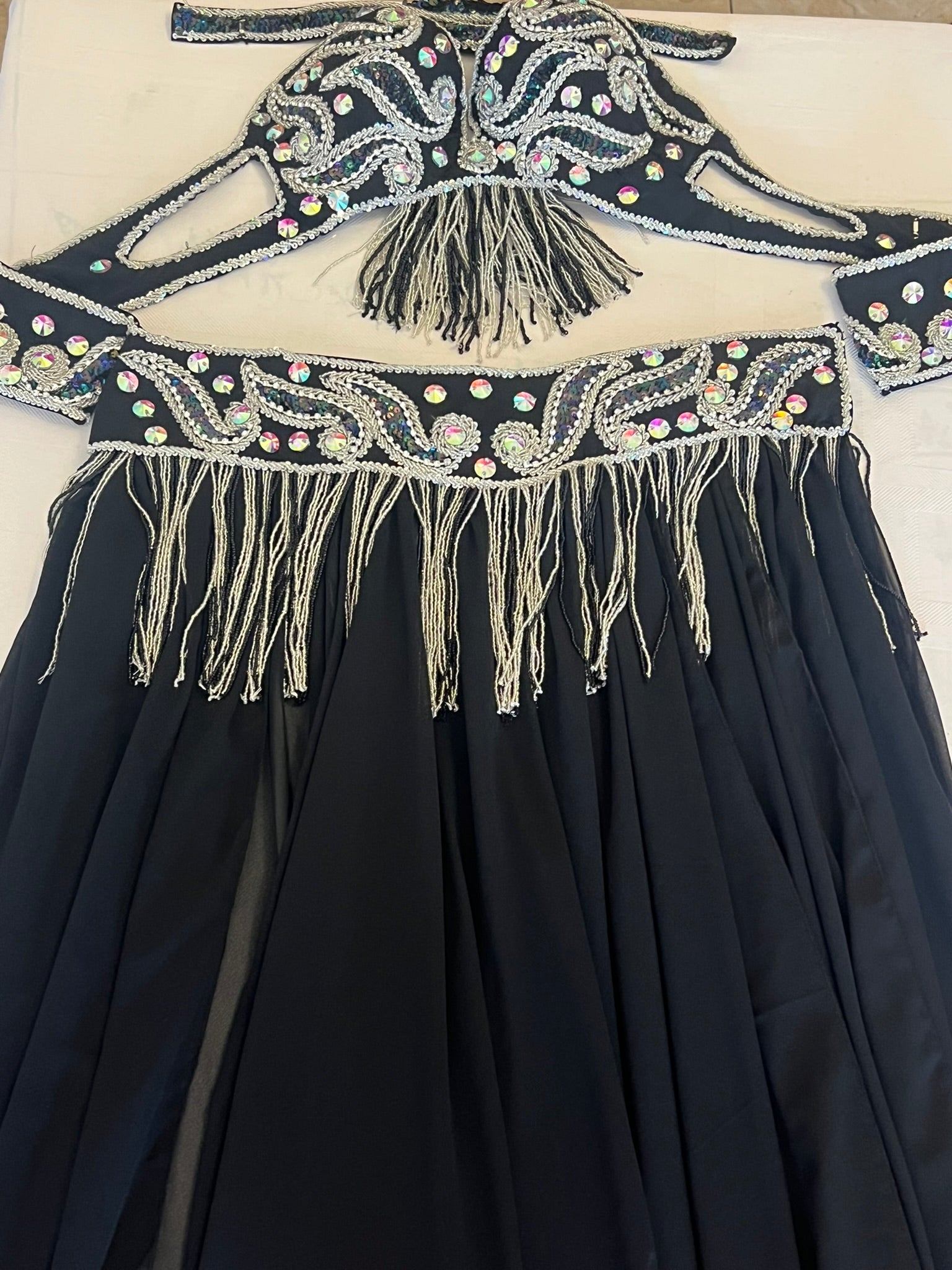 Professional belly dance costume/ Luxurious handmade belly dancer outfit