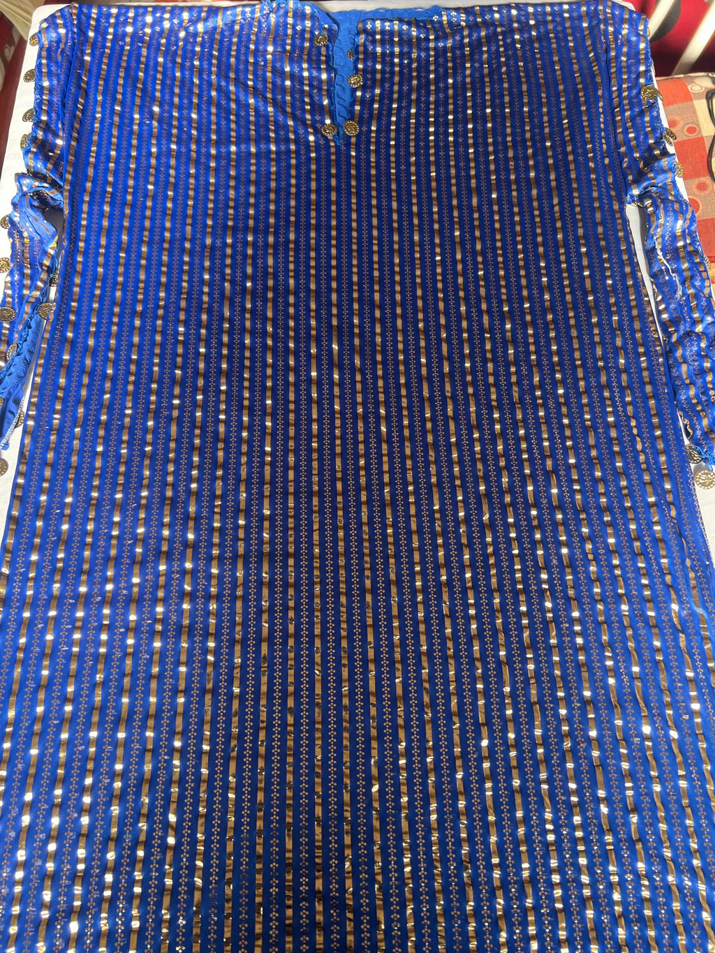 Egyptian belly dance XL - XXL dress, Nancy style striped oriental dancing abaya