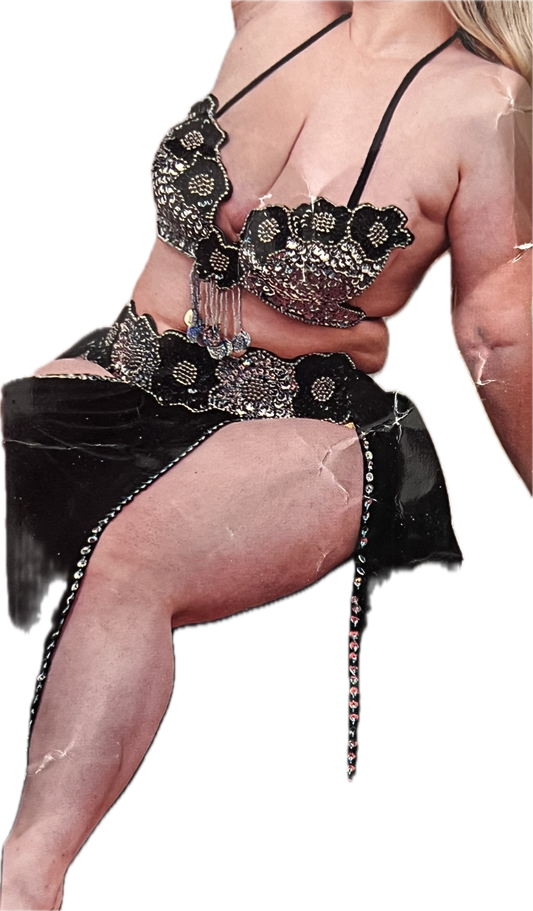 Sexy belly dance costume, one size dancing belt, skirt and bra بدلة رقص شرقى