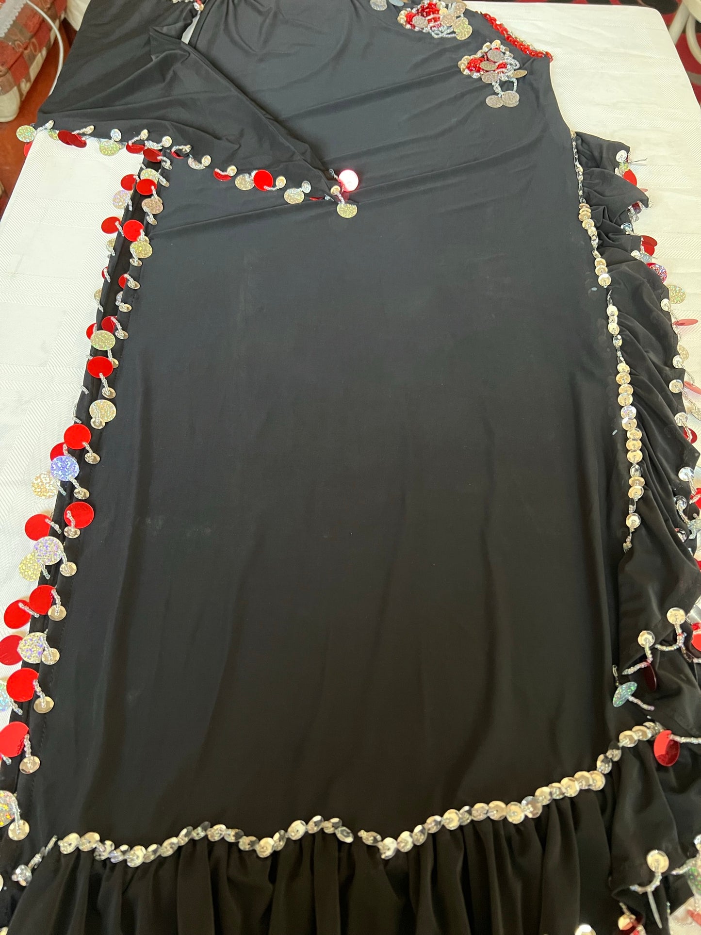 Egyptian Oriental Belly Dance Dress, with bra included, BELLYDANCE outfit, handmade embellished belly dance set, one size.