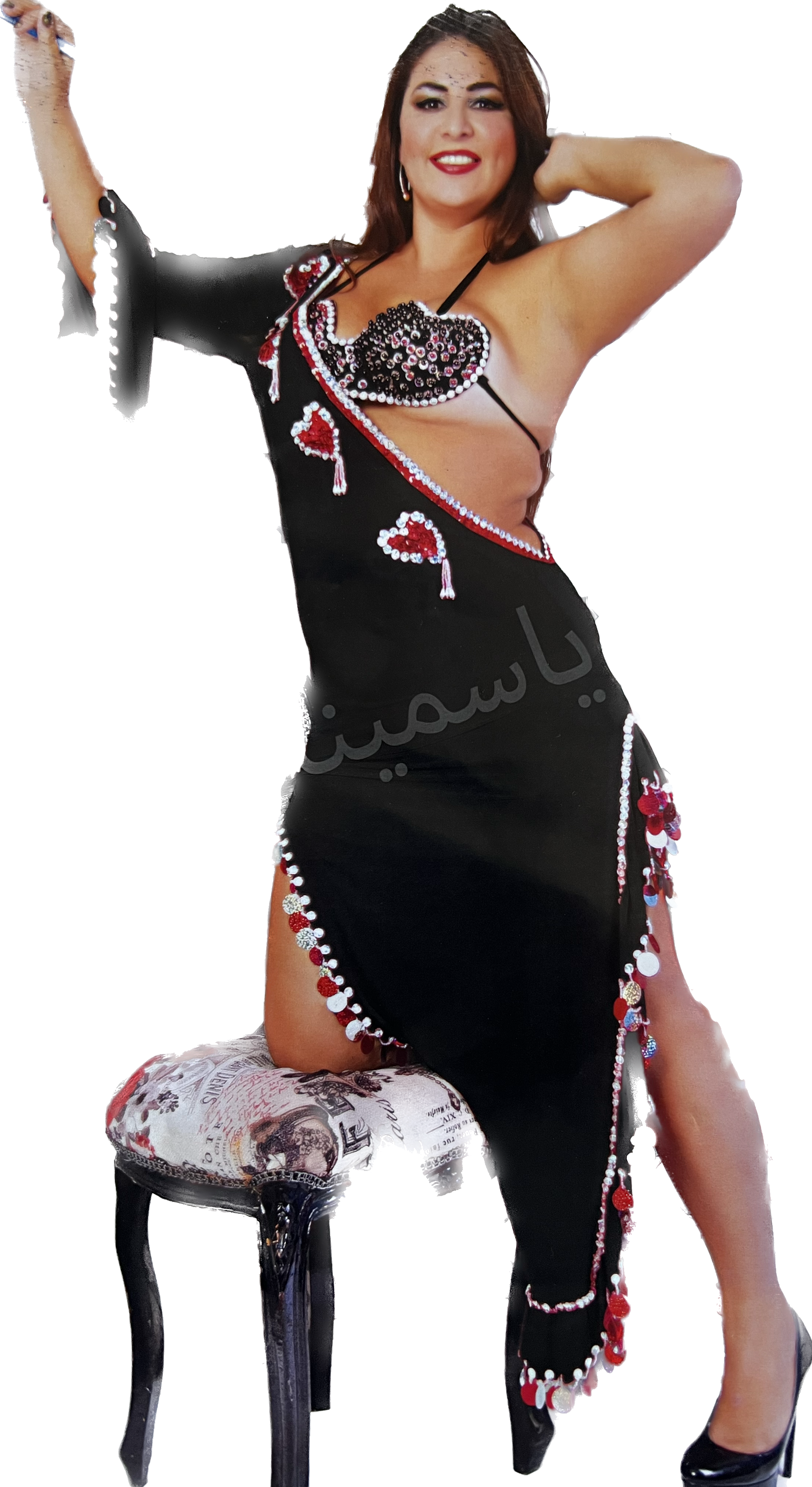 Ägyptisches orientalisches Bauchtanzkleid, inklusive BH, BAUCHTANZ-Outfit, handgefertigtes verziertes Bauchtanz-Set, Einheitsgröße. 