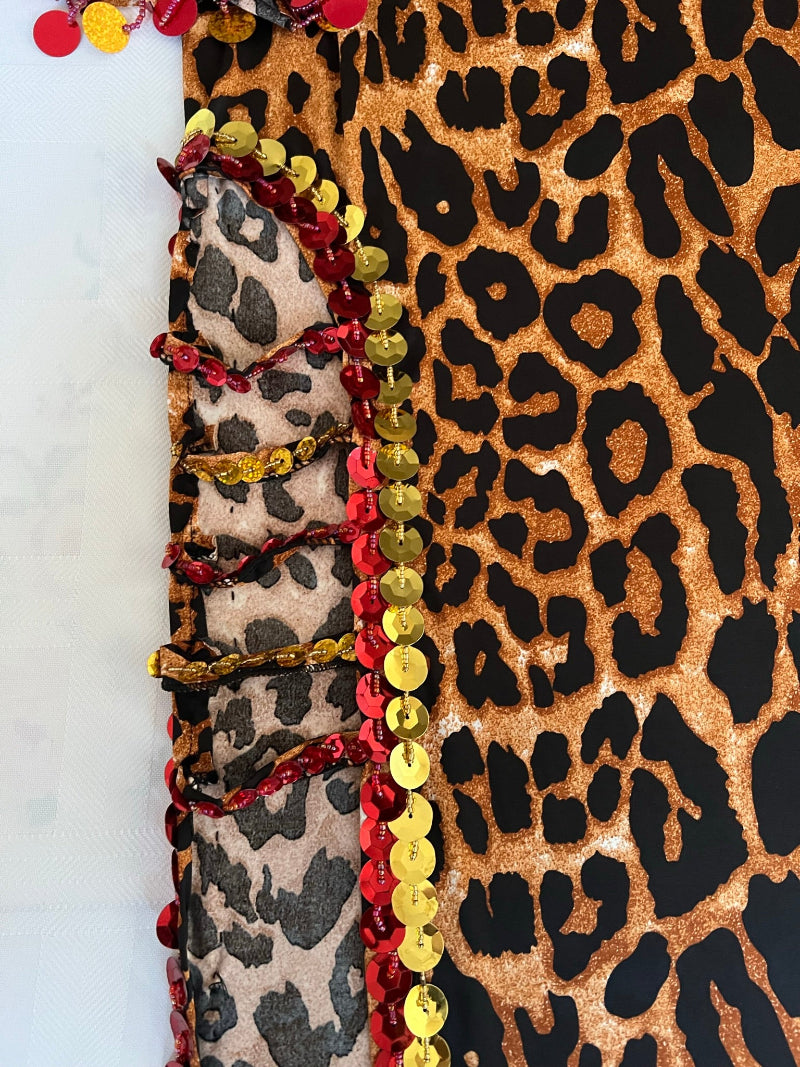 Authentic Egyptian Belly Dance Outfit – Leopard Print Oriental Dance Abaya