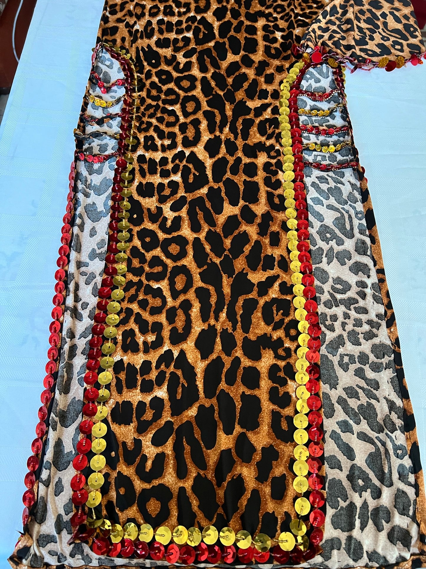 Egyptian leopard belly dance dress sexy belly dance Galabia Abaya Kaftan جلابية رقص شرقى
