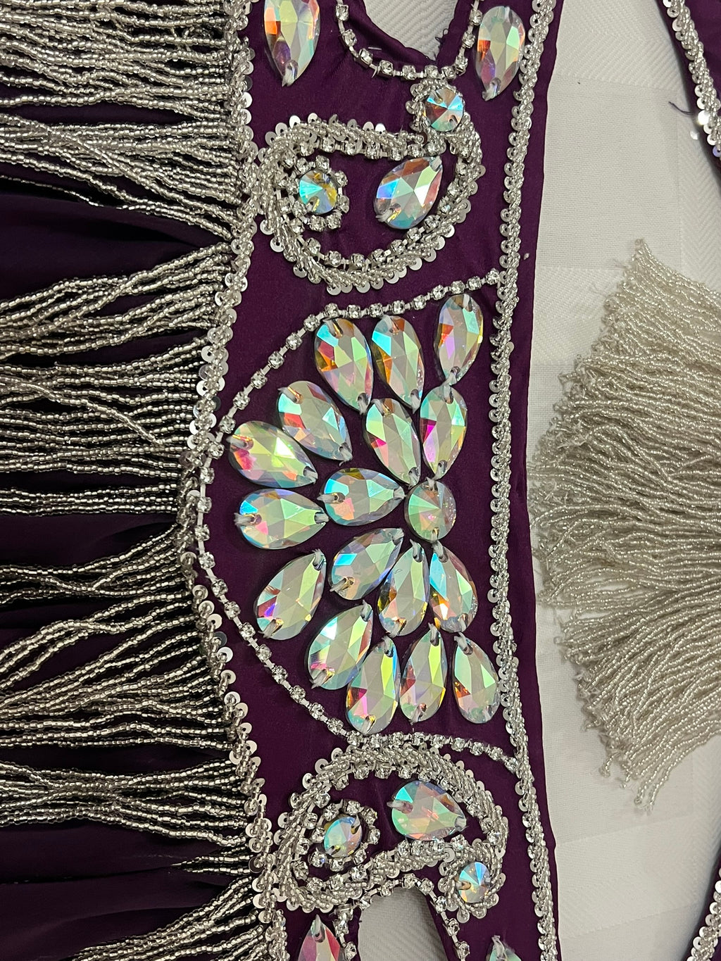 Luxurious premium quality elegant purple Professional belly dance costume/ custom-made