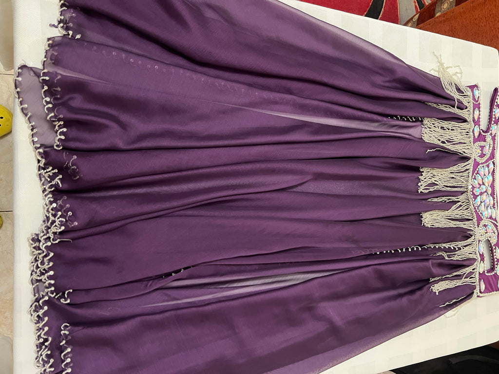 Luxurious premium quality elegant purple Professional belly dance costume/ custom-made