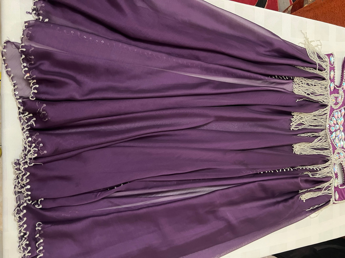 Luxurious premium quality elegant purple Professional belly dance costume/ custom-made