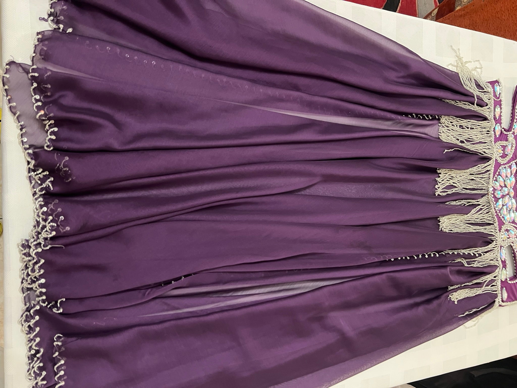 Luxurious premium quality elegant purple Professional belly dance costume/ custom-made