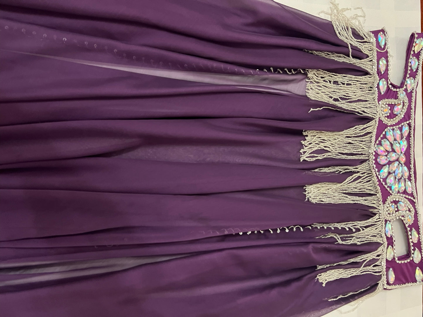 Luxurious premium quality elegant purple Professional belly dance costume/ custom-made