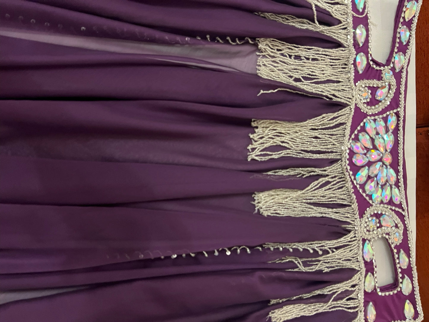 Luxurious premium quality elegant purple Professional belly dance costume/ custom-made