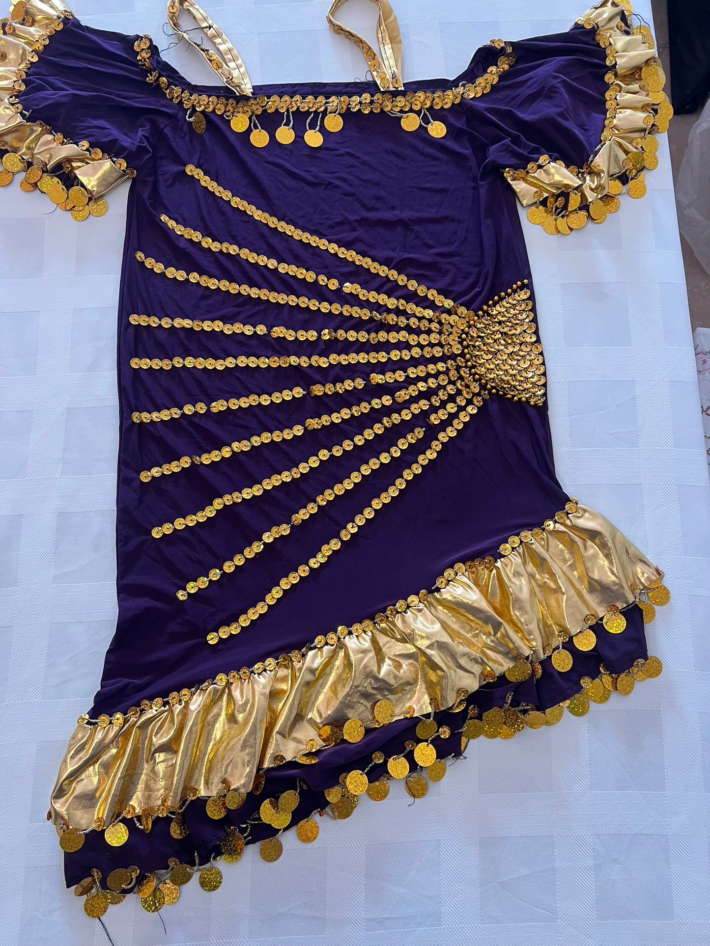 Ägyptisches Bauchtanzkleid, Iskandaryan-Kostüm, Galabia-, Fallahi-, Melaya-Kleid 