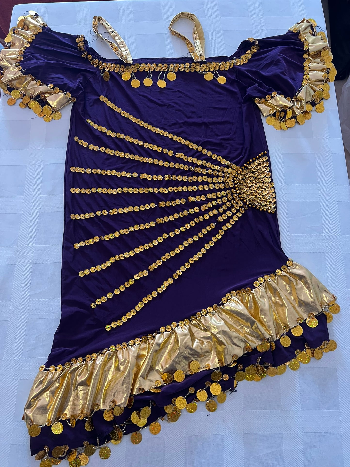 Ägyptisches Bauchtanzkleid, Iskandaryan-Kostüm, Galabia-, Fallahi-, Melaya-Kleid 