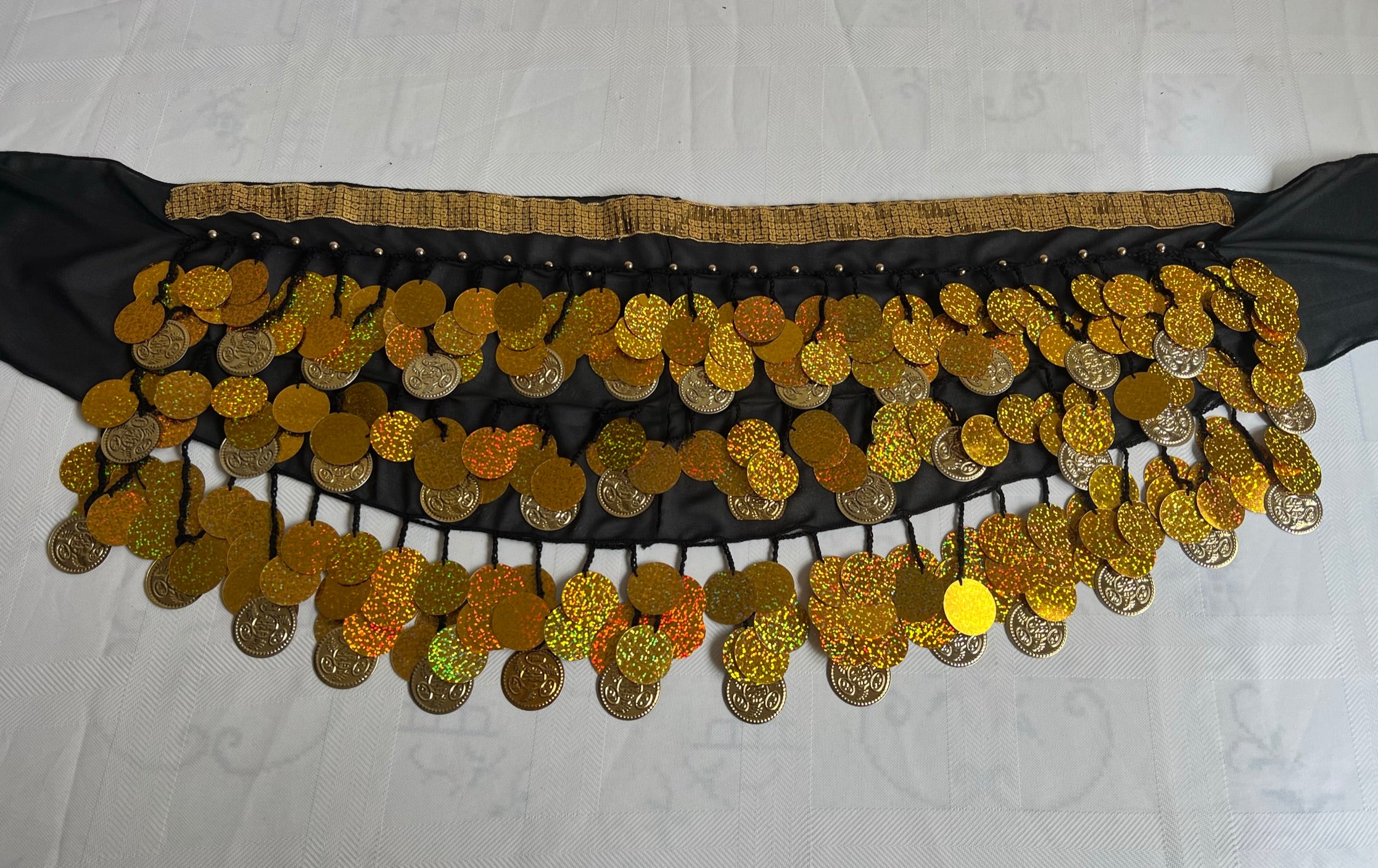 Egyptian Women belly dance hip scarf, Sexy oriental dance belt, length 180 cm, Handmade embroidered belly dance wrap, حزام رقص شرقى