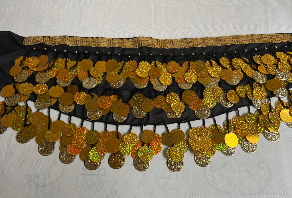 Egyptian Women belly dance hip scarf, Sexy oriental dance belt, length 180 cm, Handmade embroidered belly dance wrap, حزام رقص شرقى