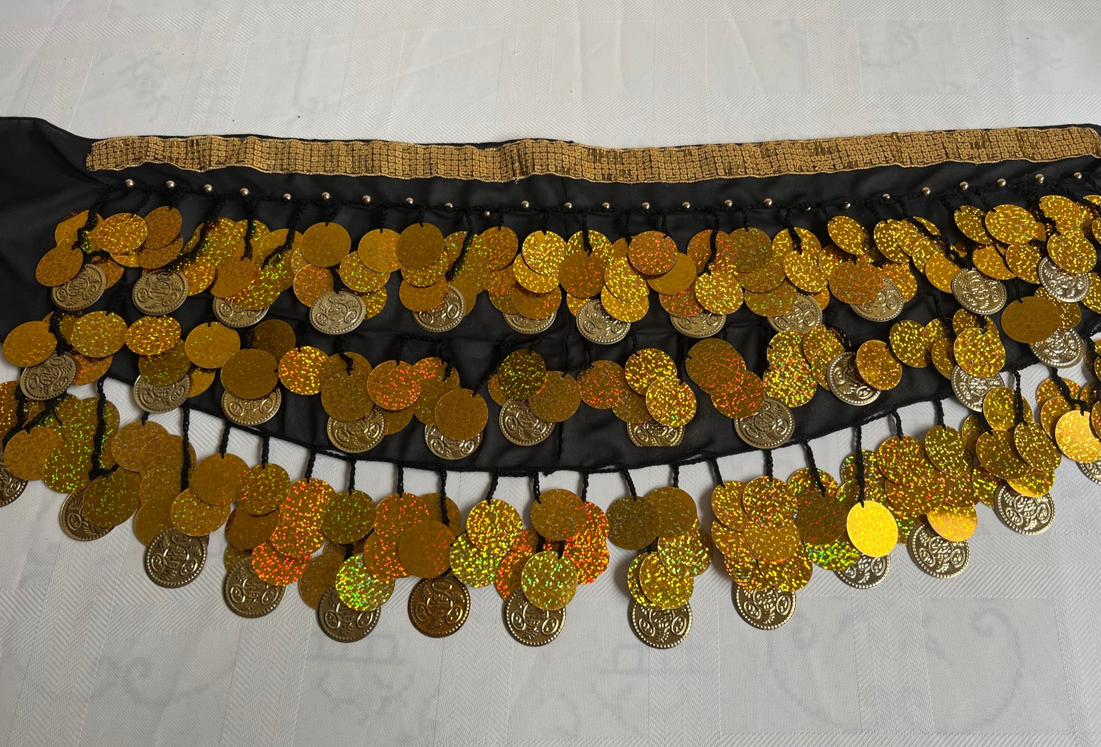 Egyptian Women belly dance hip scarf, Sexy oriental dance belt, length 180 cm, Handmade embroidered belly dance wrap, حزام رقص شرقى