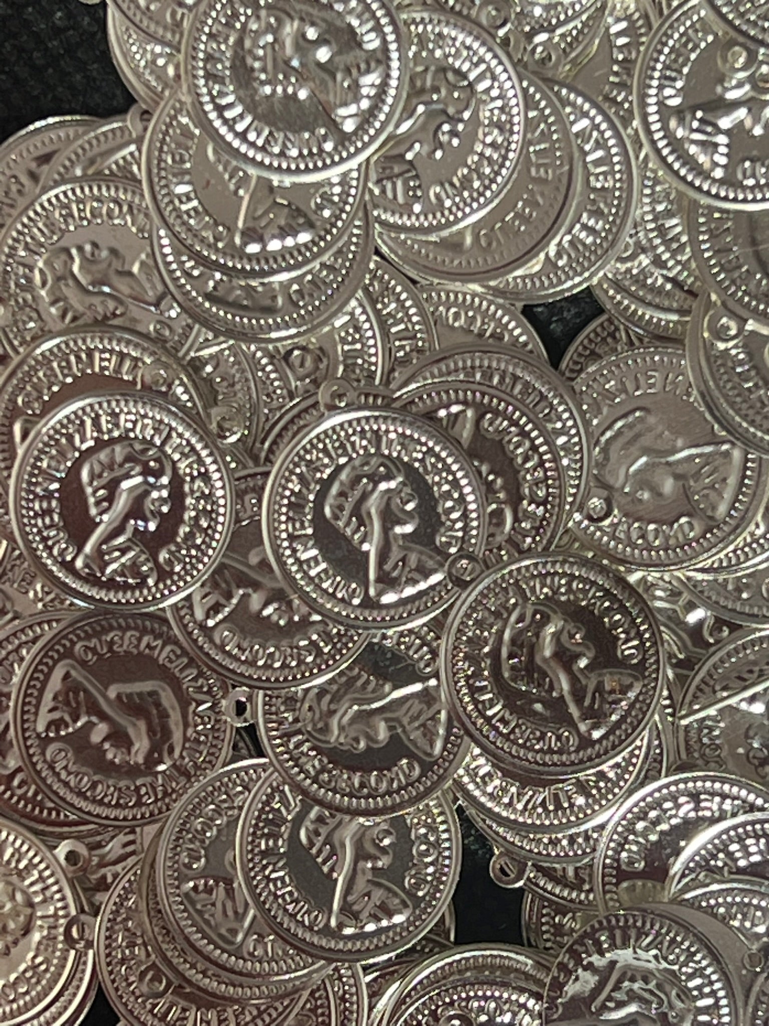 Large Round Metal Sequins, 20mm Silver, Hand-Sewn Embellishments