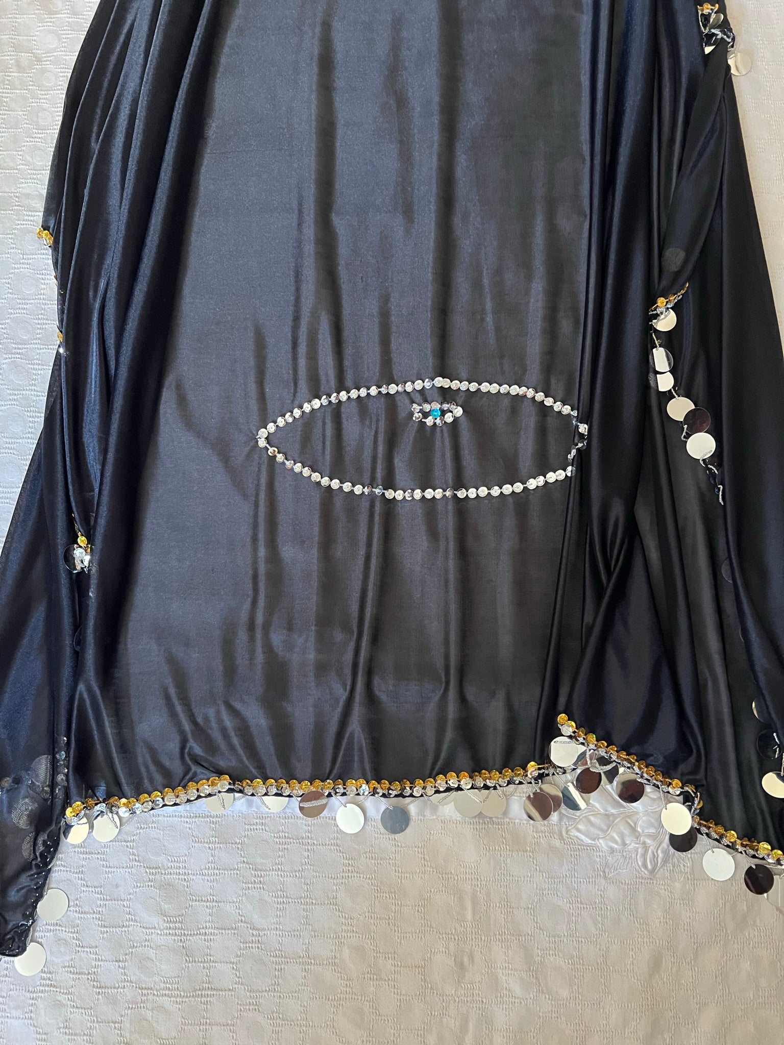 Egyptian Iskandaryan Melaya Scarf, belly dance veil, New handmade embellished dancing shawl, Melaya Laff, ملاية لف اسكندرانى