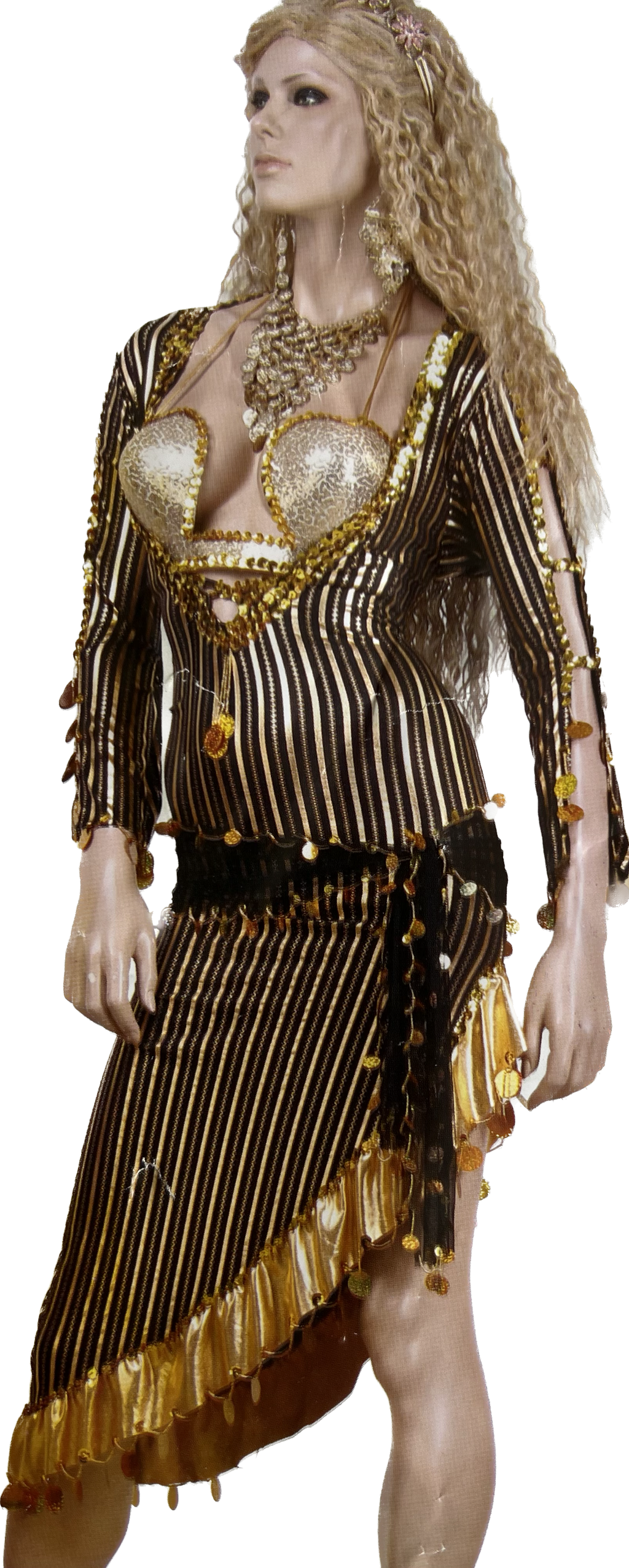 Ägyptisches neues Bauchtanzkleid, Saidi Bauchtanzkostüm, Einheitsgröße mit Körbchengröße B