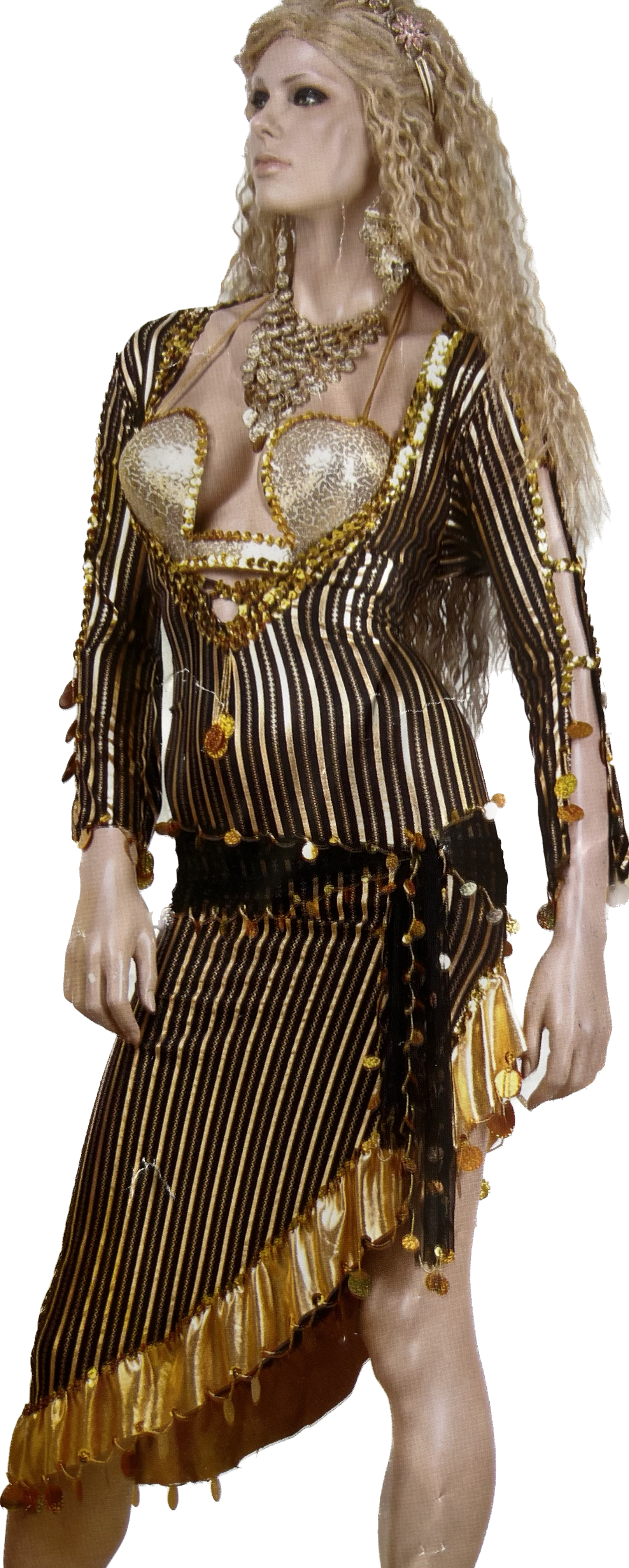 Ägyptisches neues Bauchtanzkleid, Saidi Bauchtanzkostüm, Einheitsgröße mit Körbchengröße B