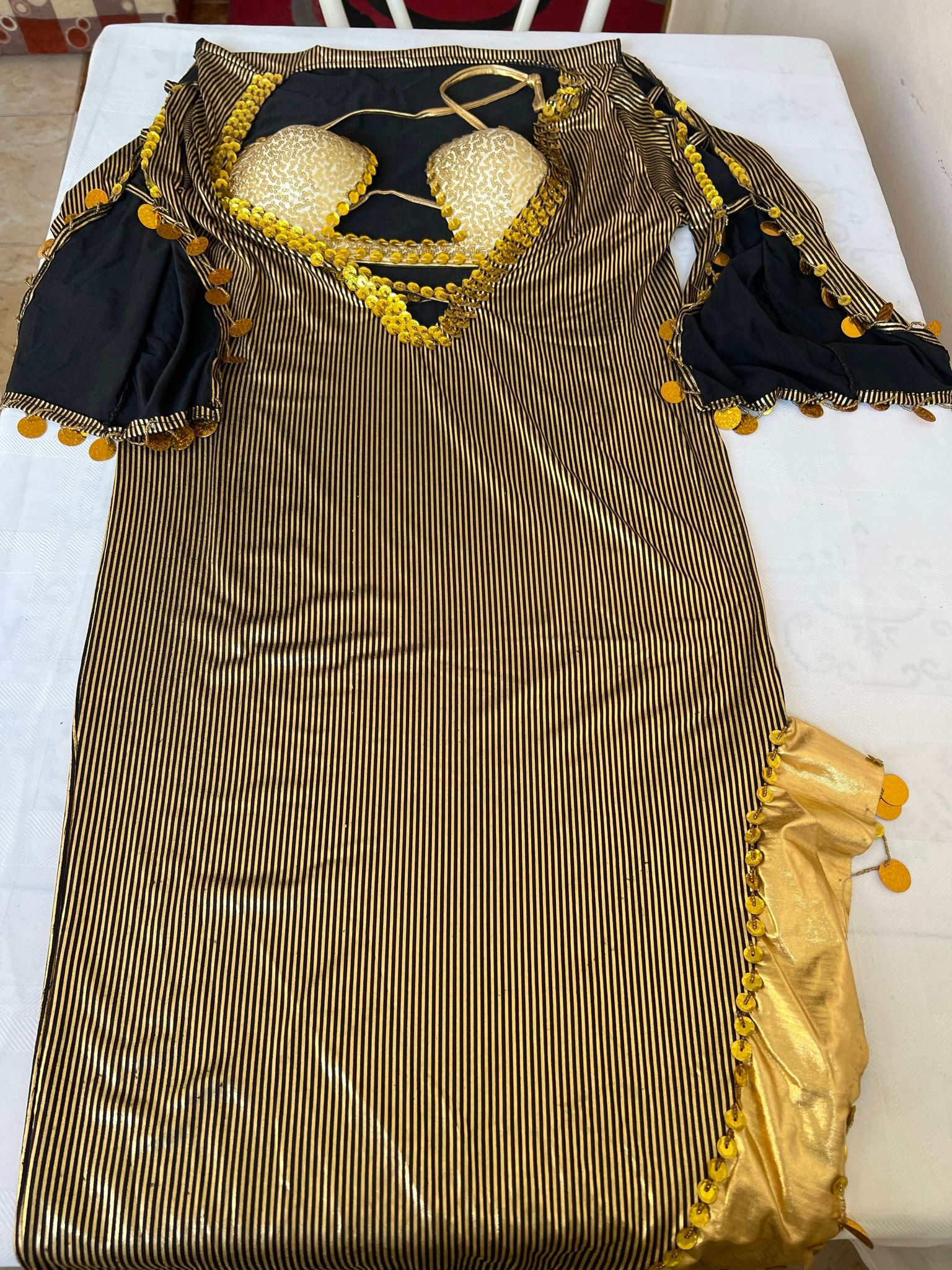 Ägyptisches neues Bauchtanzkleid, Saidi Bauchtanzkostüm, Einheitsgröße mit Körbchengröße B
