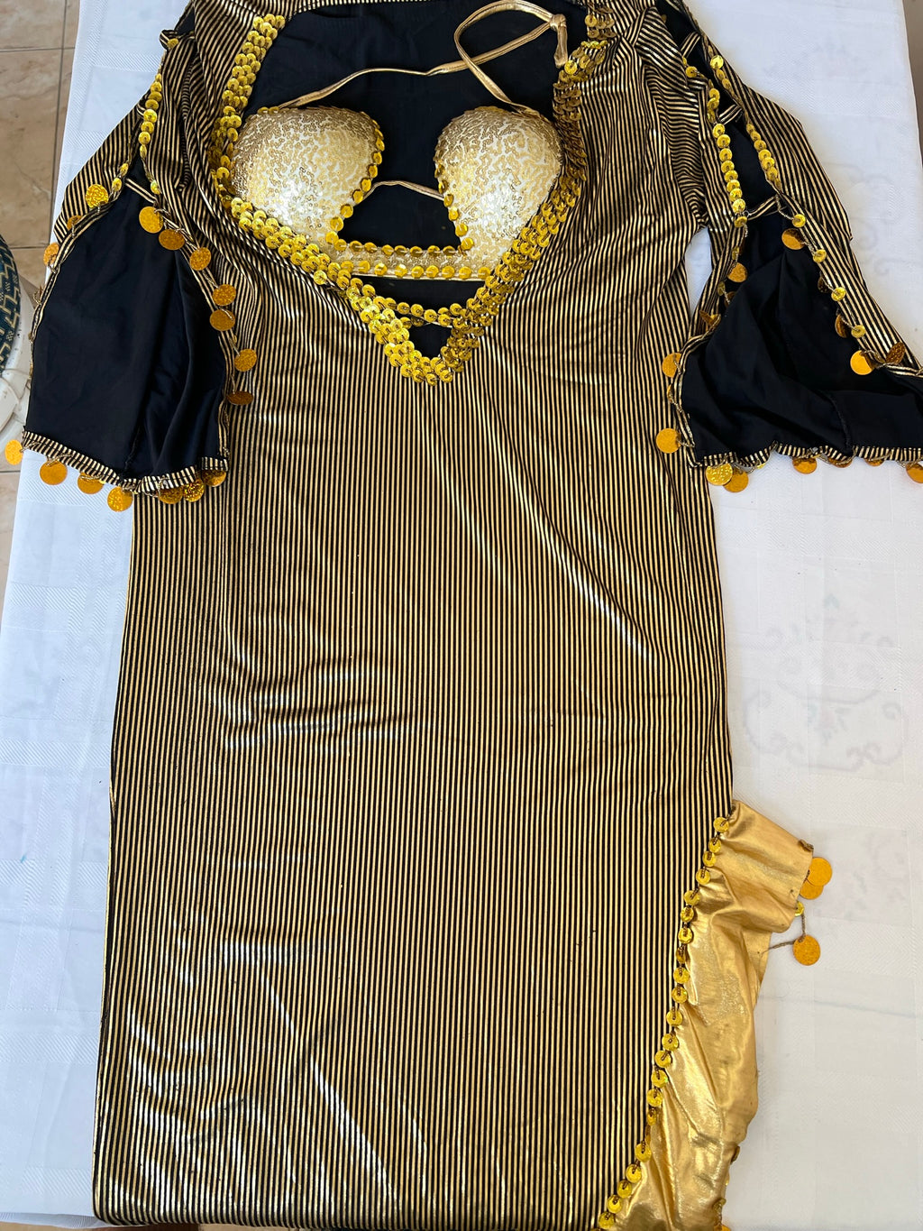 Ägyptisches neues Bauchtanzkleid, Saidi Bauchtanzkostüm, Einheitsgröße mit Körbchengröße B