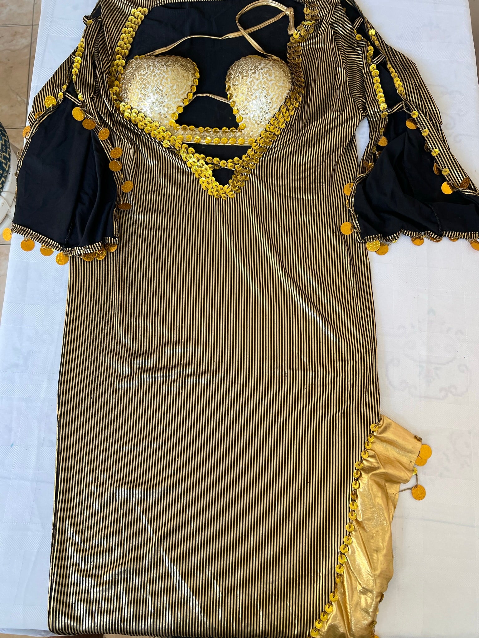 Ägyptisches neues Bauchtanzkleid, Saidi Bauchtanzkostüm, Einheitsgröße mit Körbchengröße B