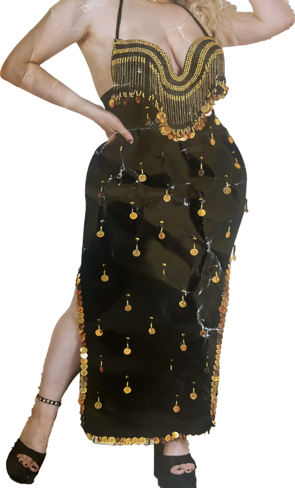 Ägyptisches Sexy Bauchtanzkostüm, handgemachtes besticktes Bauchtanzkleid in Einheitsgröße 