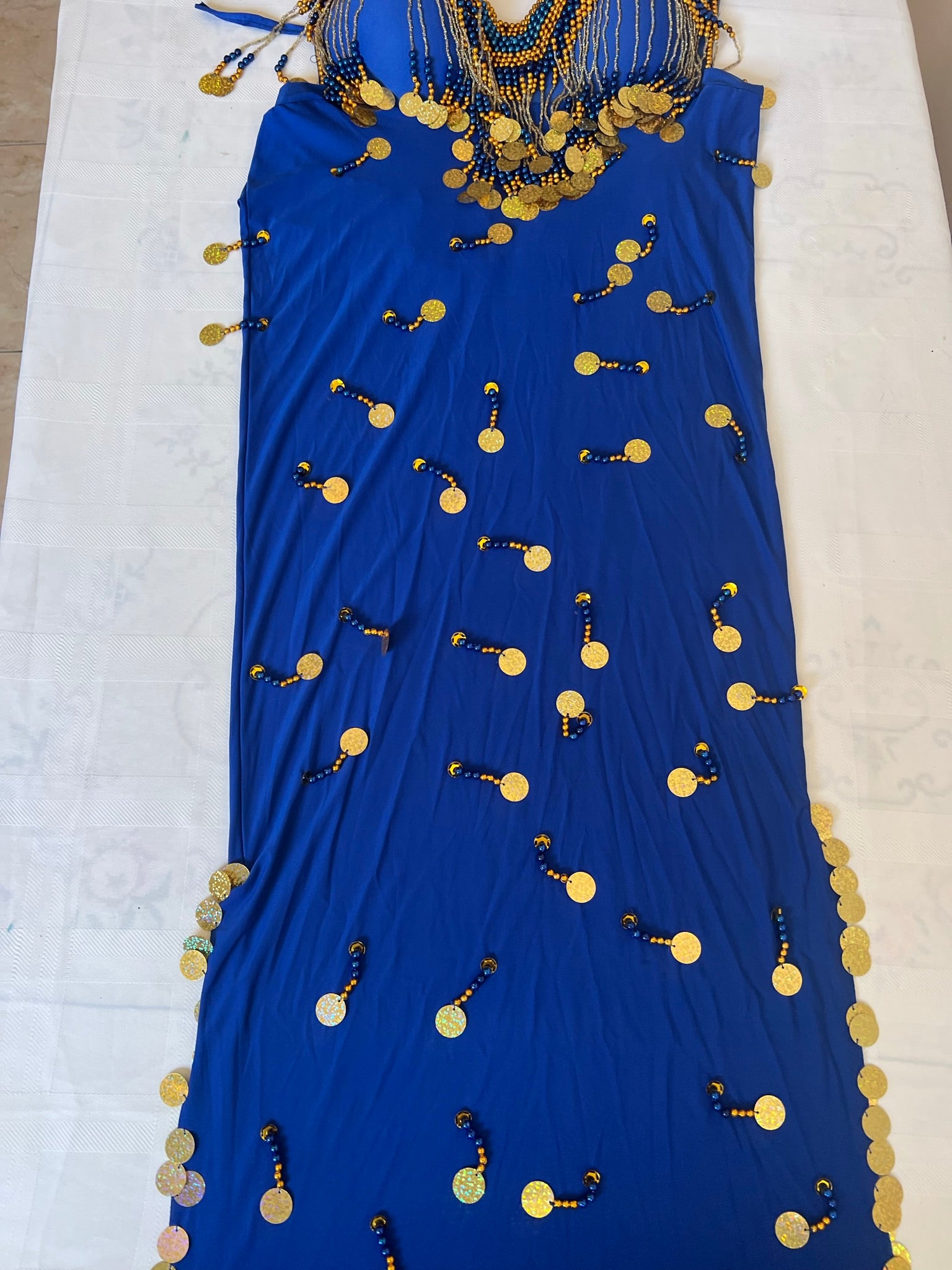 Ägyptisches Sexy Bauchtanzkostüm, handgemachtes besticktes Bauchtanzkleid in Einheitsgröße 