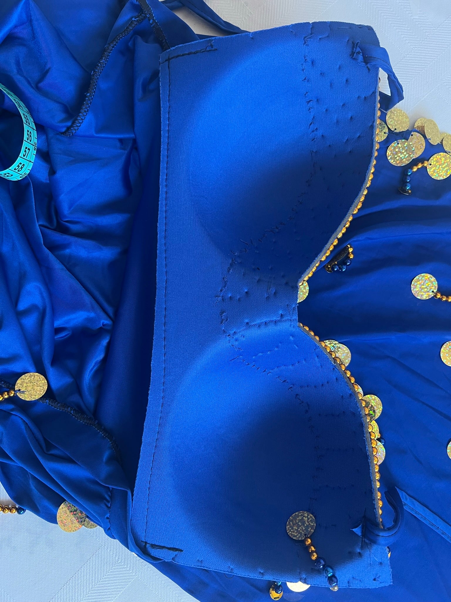 Ägyptisches Sexy Bauchtanzkostüm, handgemachtes besticktes Bauchtanzkleid in Einheitsgröße 