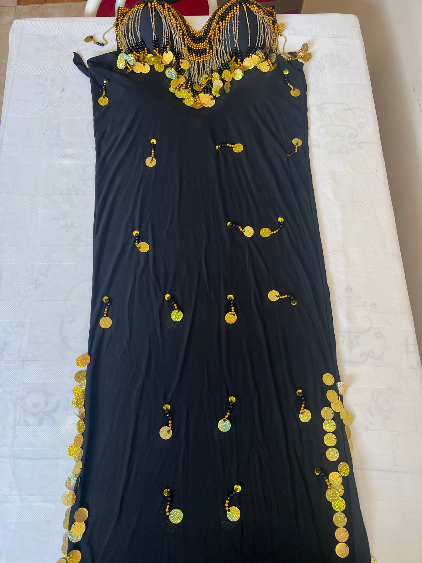 Egyptian Sexy belly dance costume, handmade embroidered belly dance dress unisize بدلة رقص شرقى