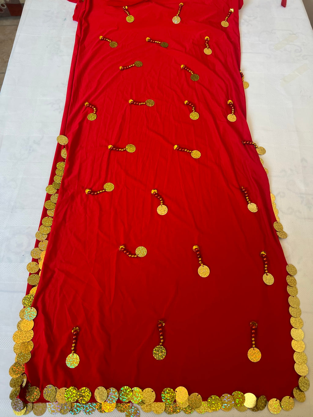 Ägyptisches Sexy Bauchtanzkostüm, handgemachtes besticktes Bauchtanzkleid in Einheitsgröße 