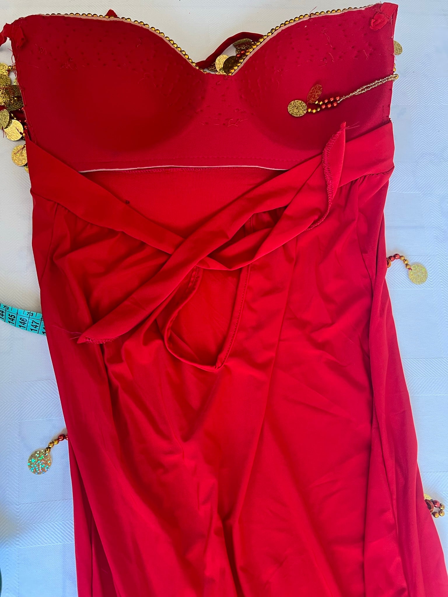 Ägyptisches Sexy Bauchtanzkostüm, handgemachtes besticktes Bauchtanzkleid in Einheitsgröße 
